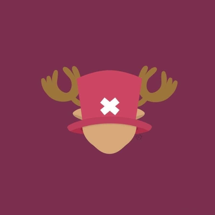 One Piece Chopper, pink top hat, white cross emblem, SD Desktop Wallpaper