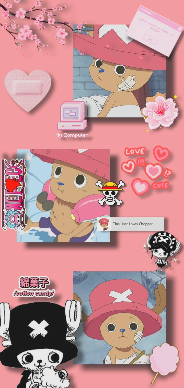 One Piece, Chopper, pink-themed, HD Phone Wallpaper
