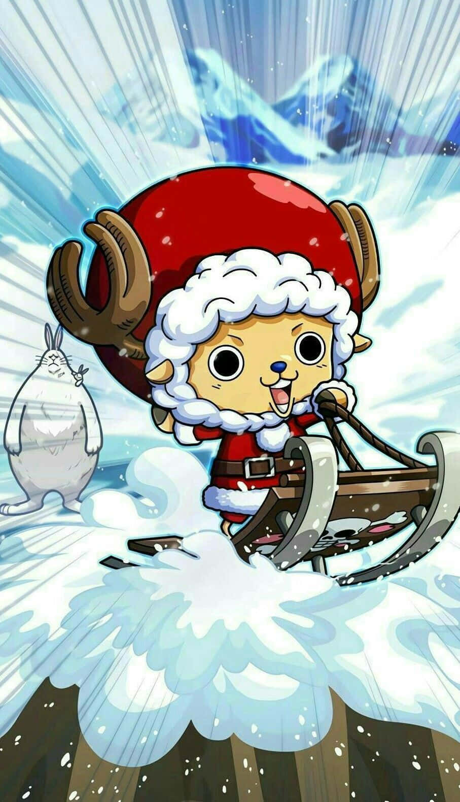 One Piece Christmas, sleigh ride, red Santa hat, HD Phone Wallpaper