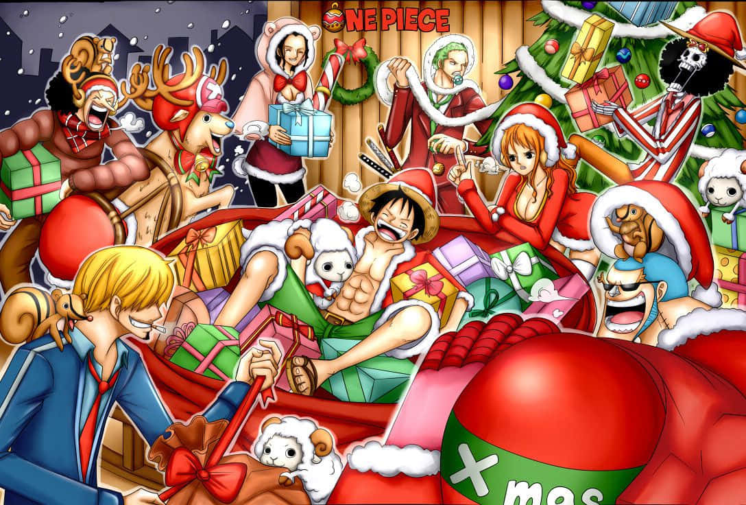 One Piece, Christmas, Santa outfits, SD Desktop Wallpaper