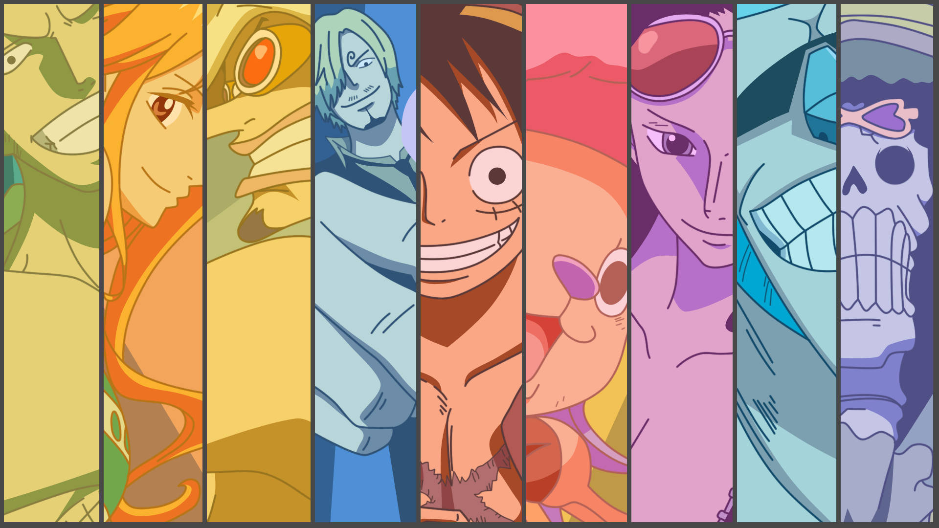 One Piece, vertical collage, anime characters, Full HD Desktop Wallpaper