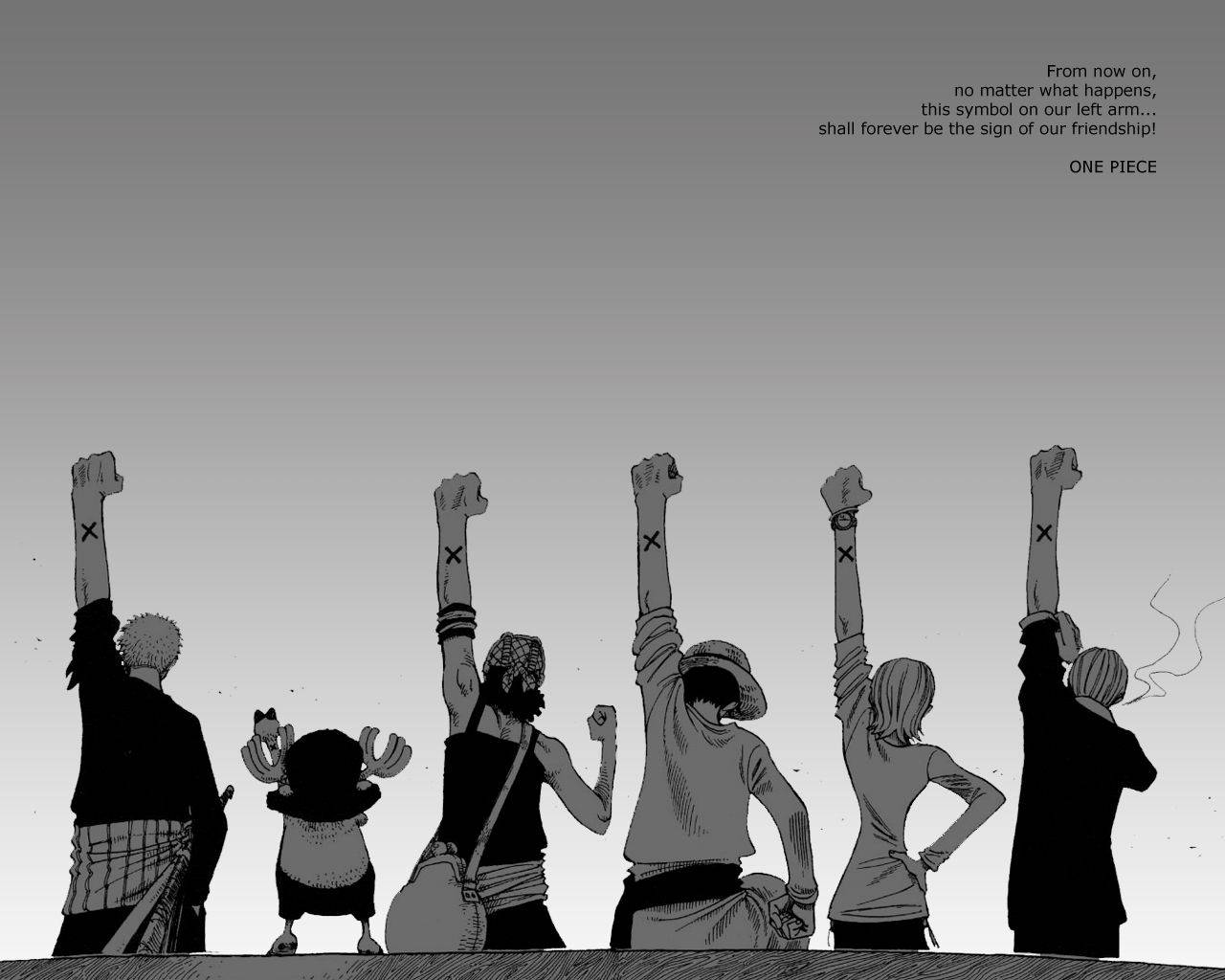 One Piece, friendship quote, anime characters, HD Desktop Wallpaper