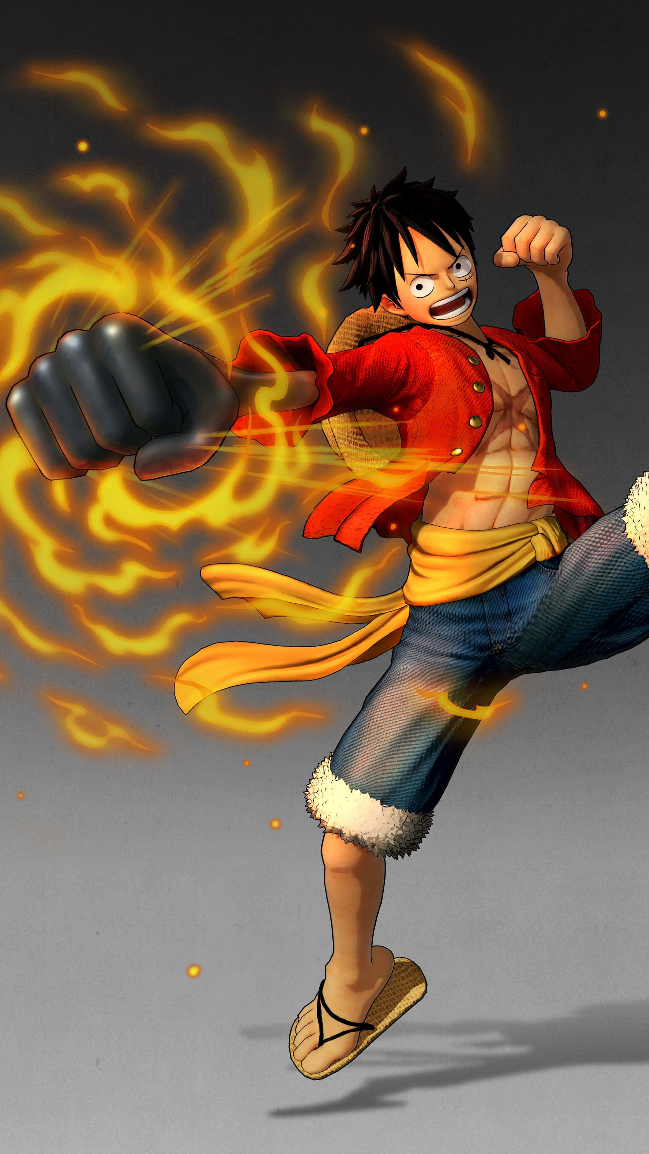 One Piece, Luffy, red jacket, 4K Phone Wallpaper
