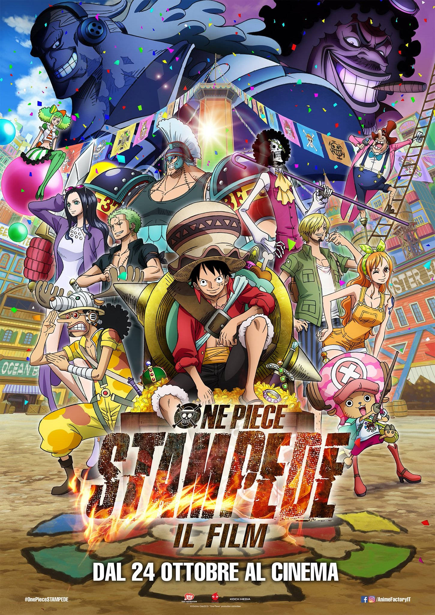 One Piece Stampede, One Piece, confetti, Full HD Phone Wallpaper