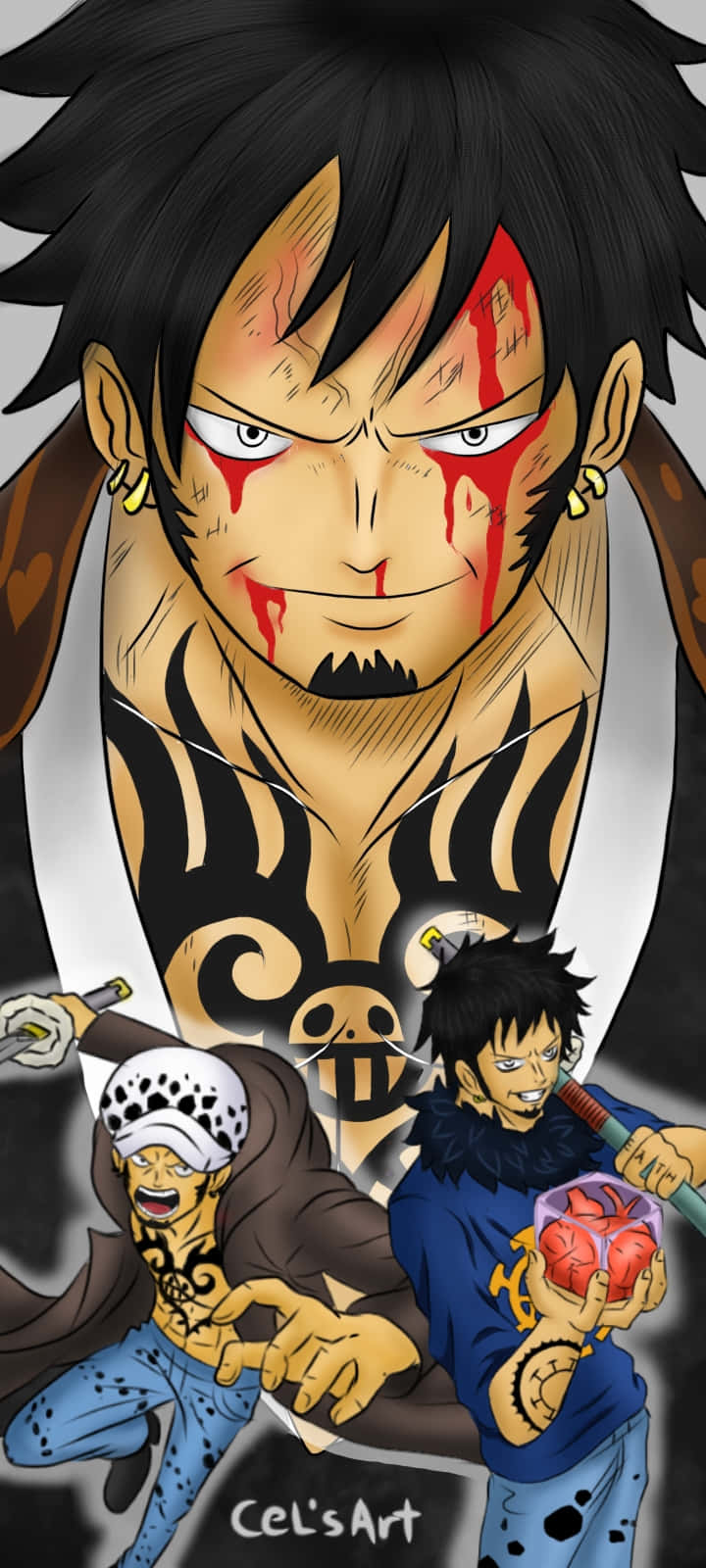 One Piece, Trafalgar Law, anime-style illustration, HD Phone Wallpaper