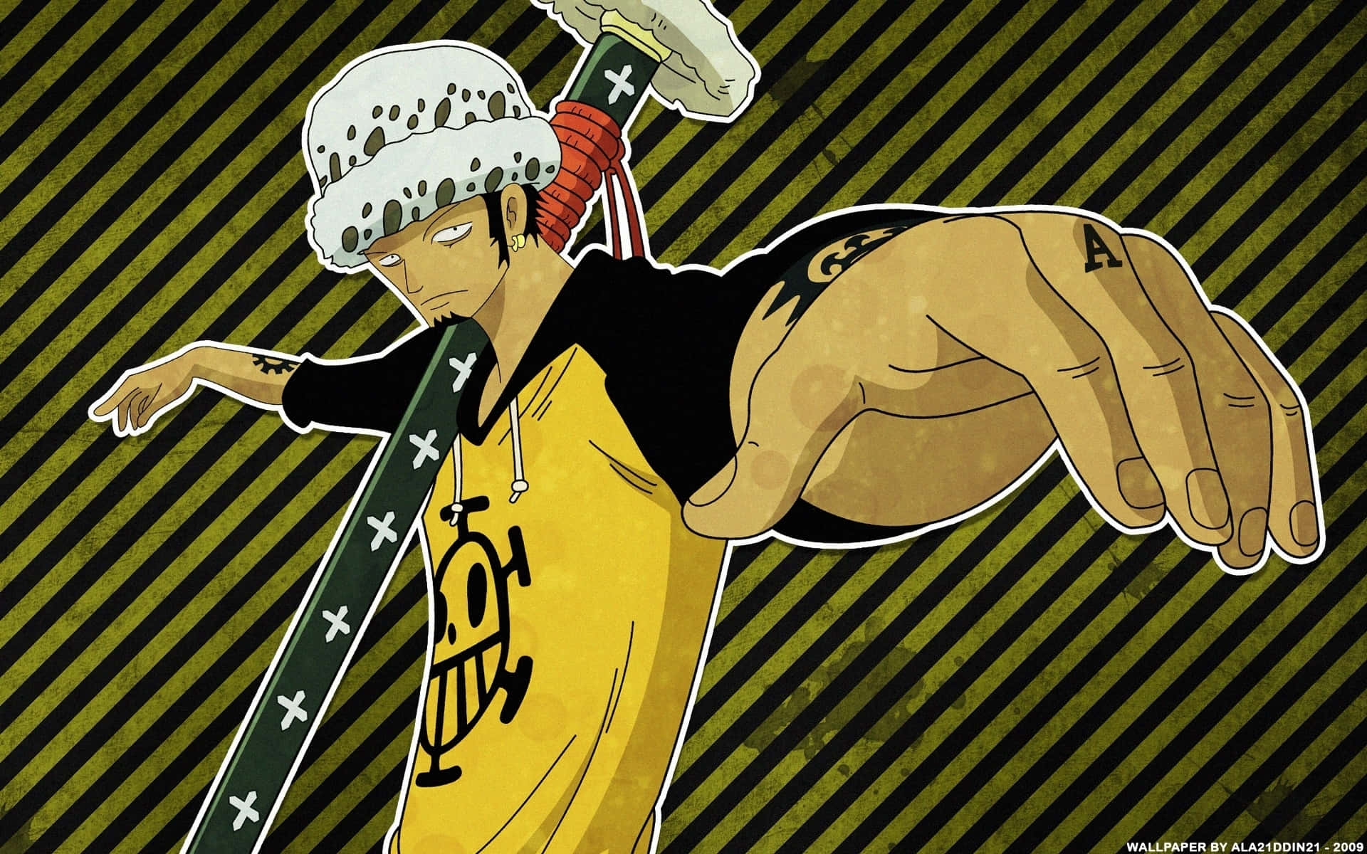 Trafalgar Law, One Piece, yellow hoodie, Full HD Desktop Wallpaper