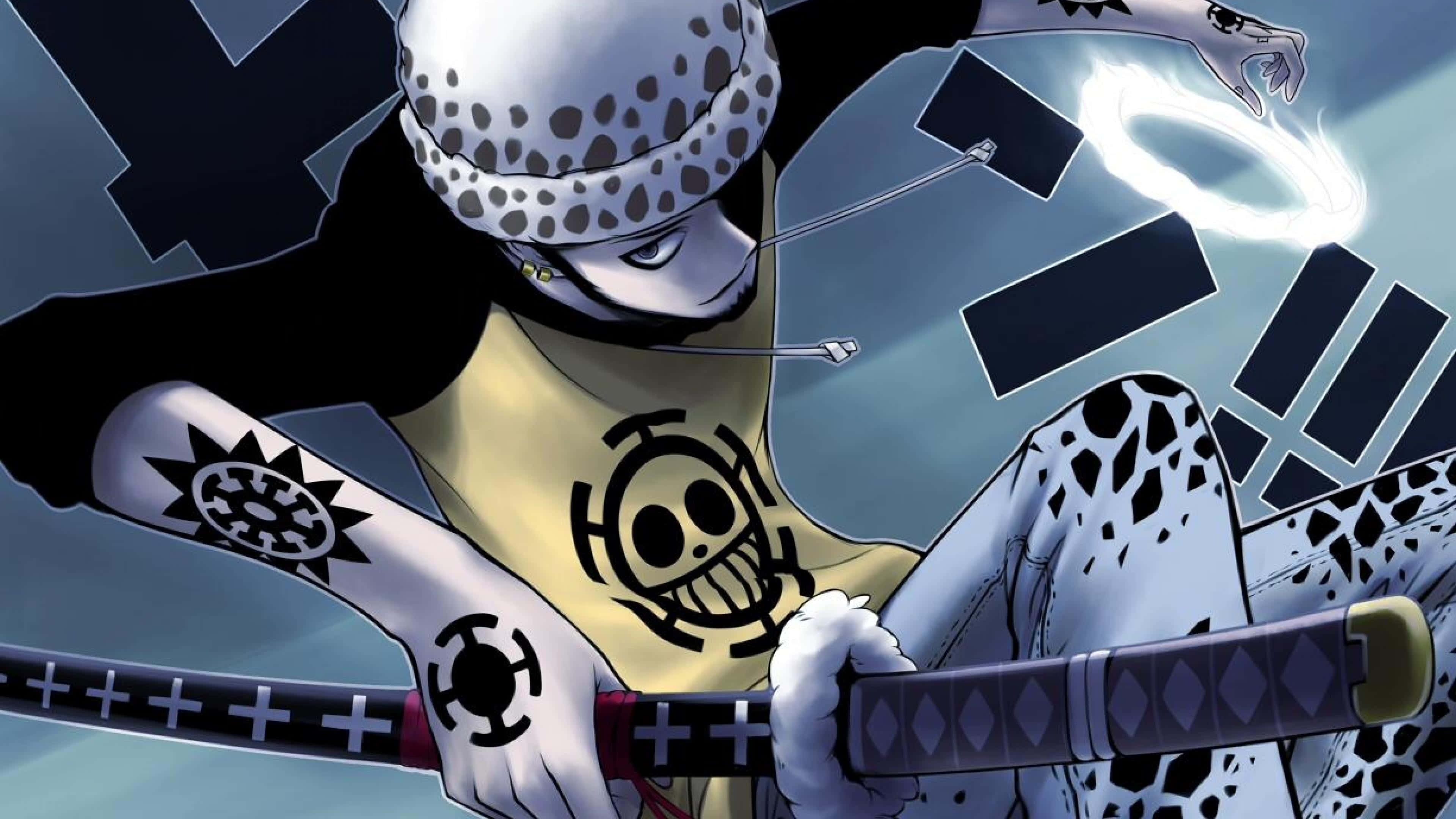 One Piece, Trafalgar Law, white and black spotted outfit, 4K Desktop Wallpaper