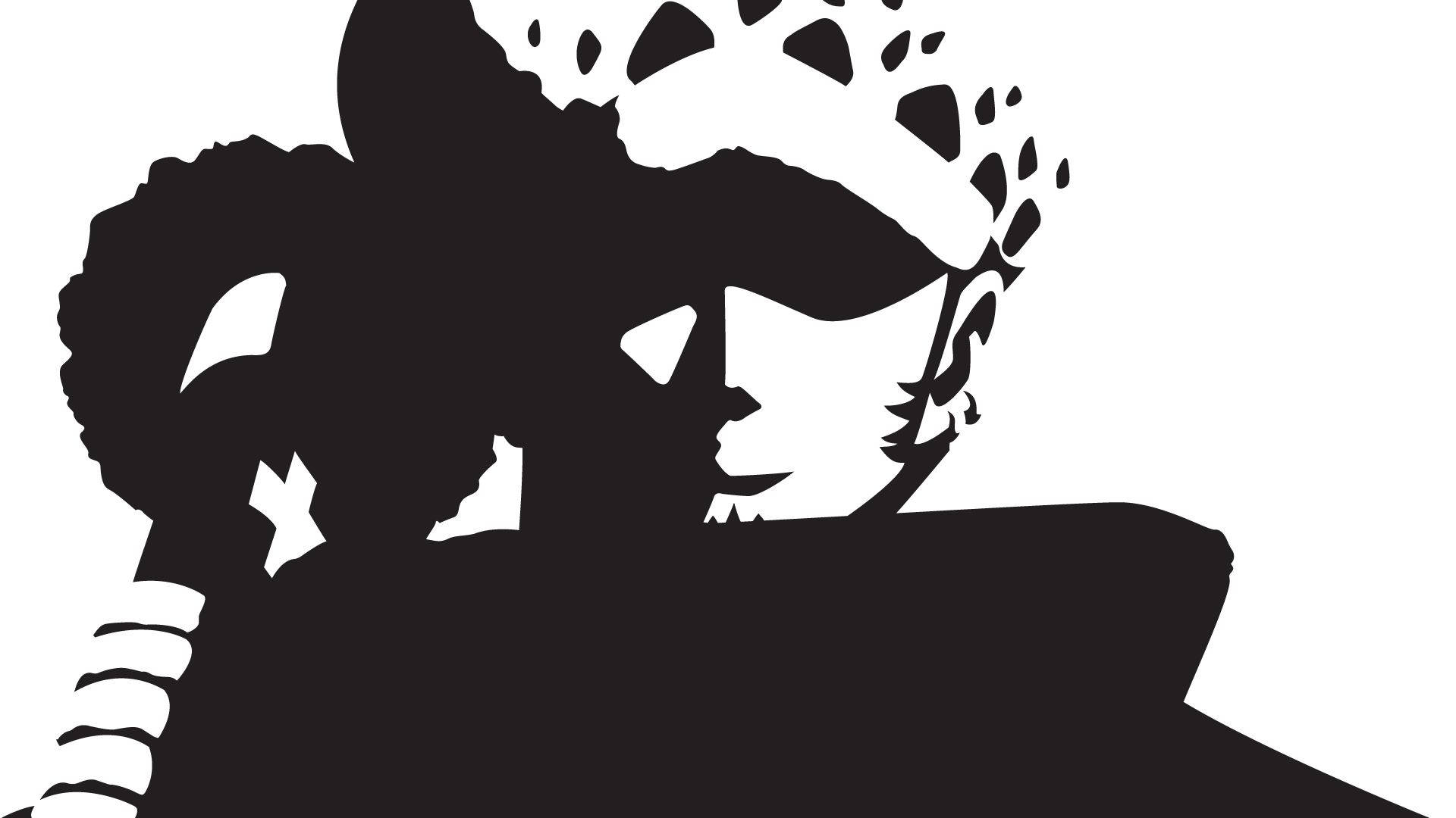 Trafalgar Law, One Piece, black silhouette, Full HD Desktop Wallpaper