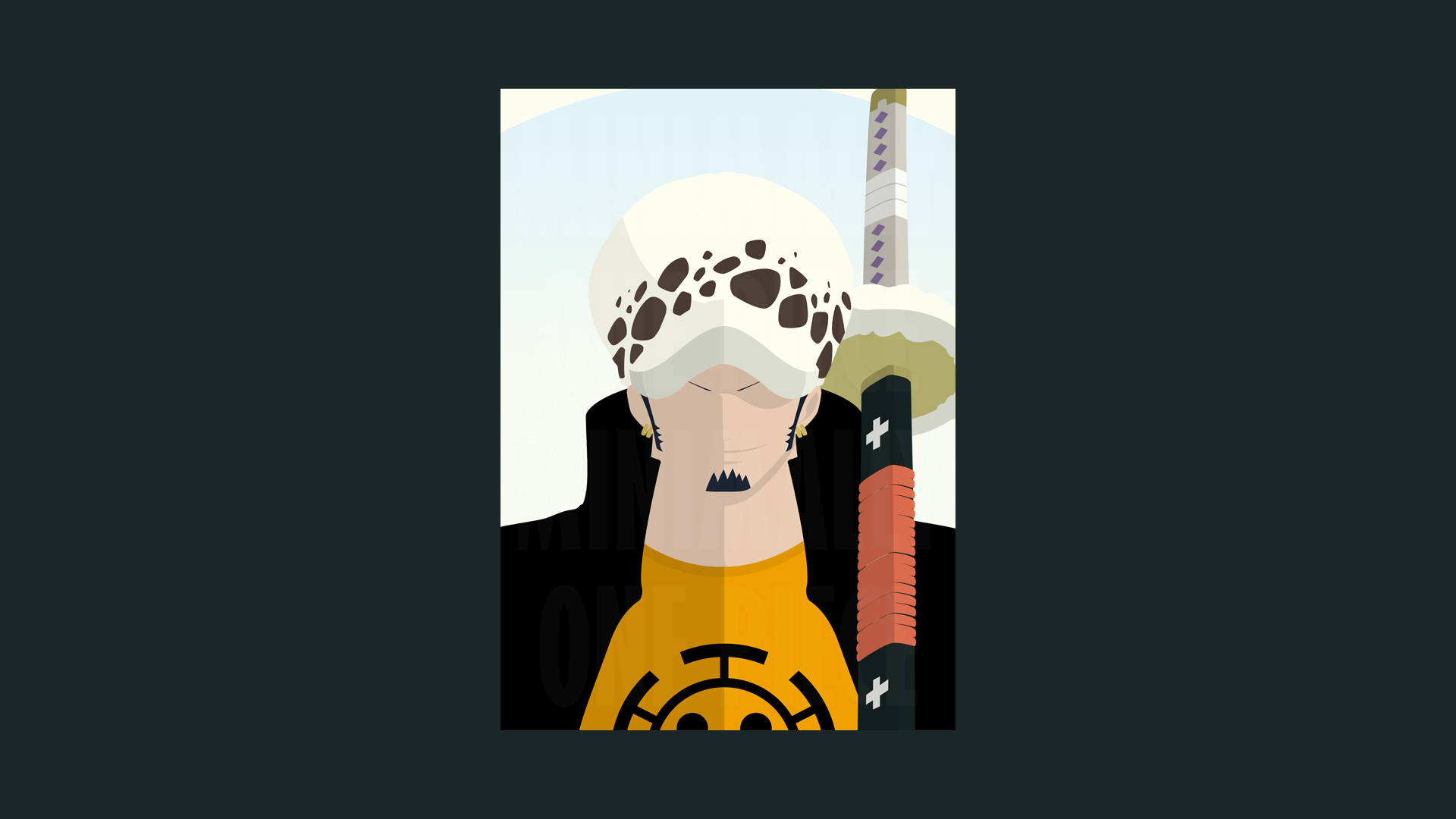 Trafalgar Law, One Piece, minimalist, Full HD Desktop Wallpaper