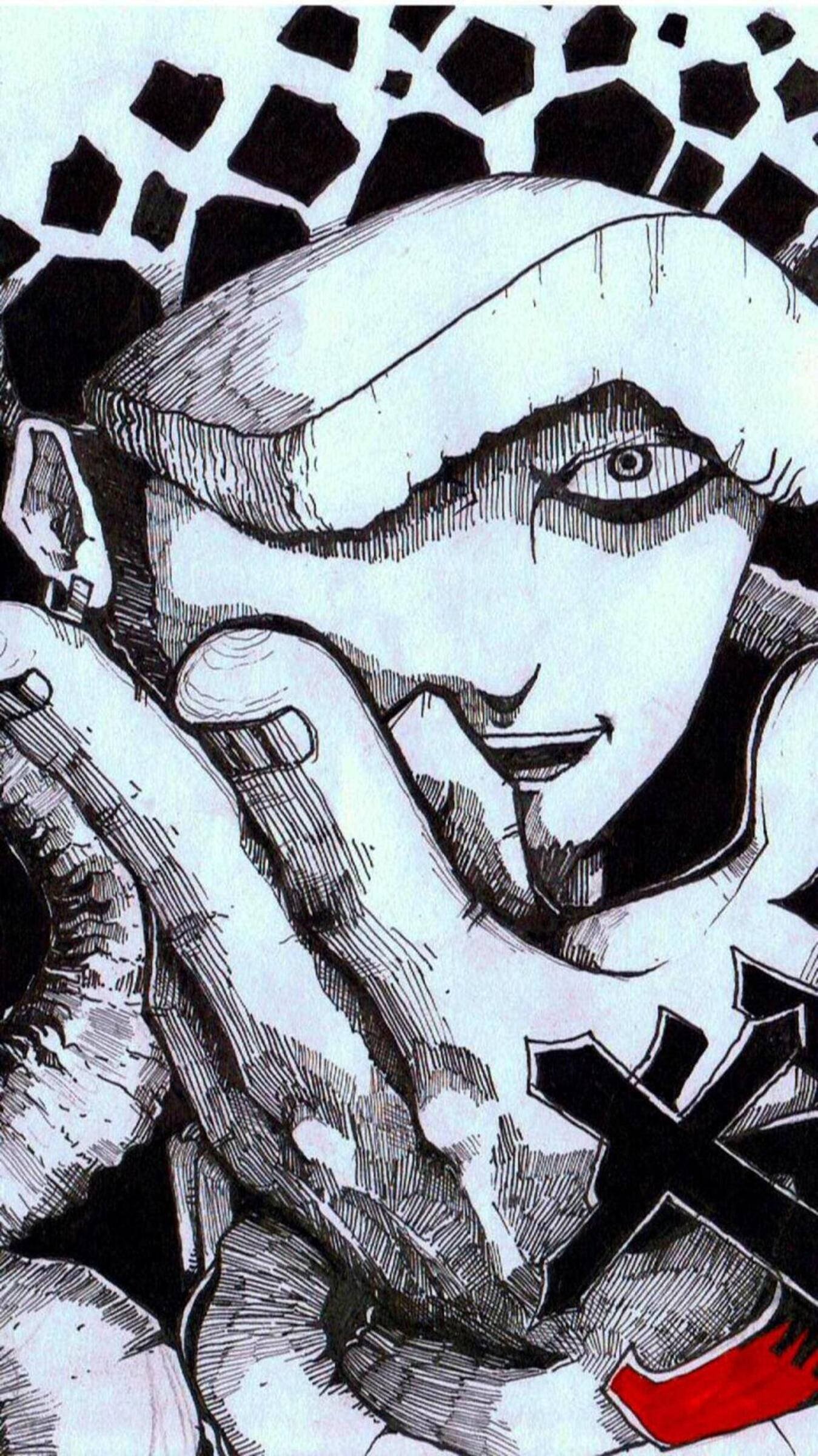 Trafalgar Law, manga art, one eye, Full HD Phone Wallpaper