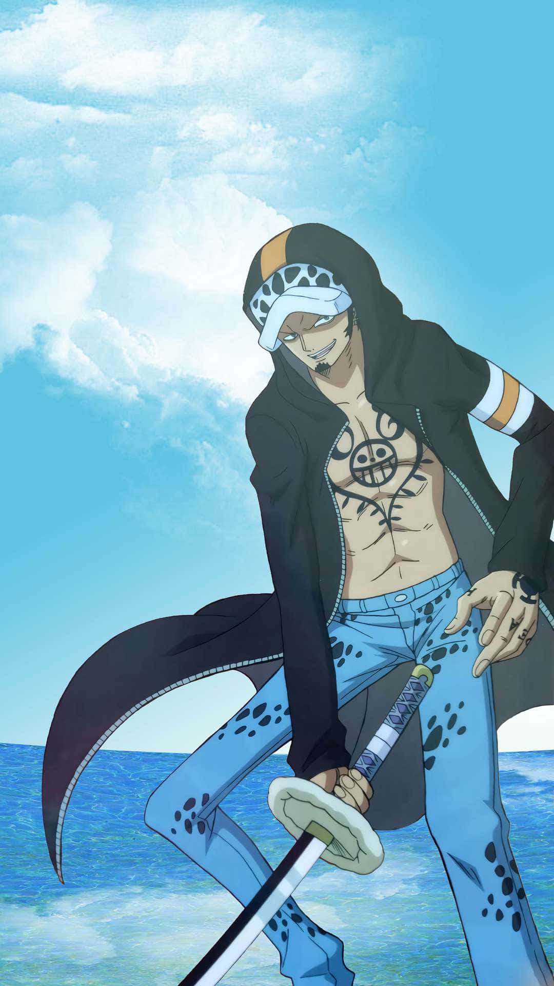 Trafalgar Law, One Piece, sunny beach, Full HD Phone Wallpaper