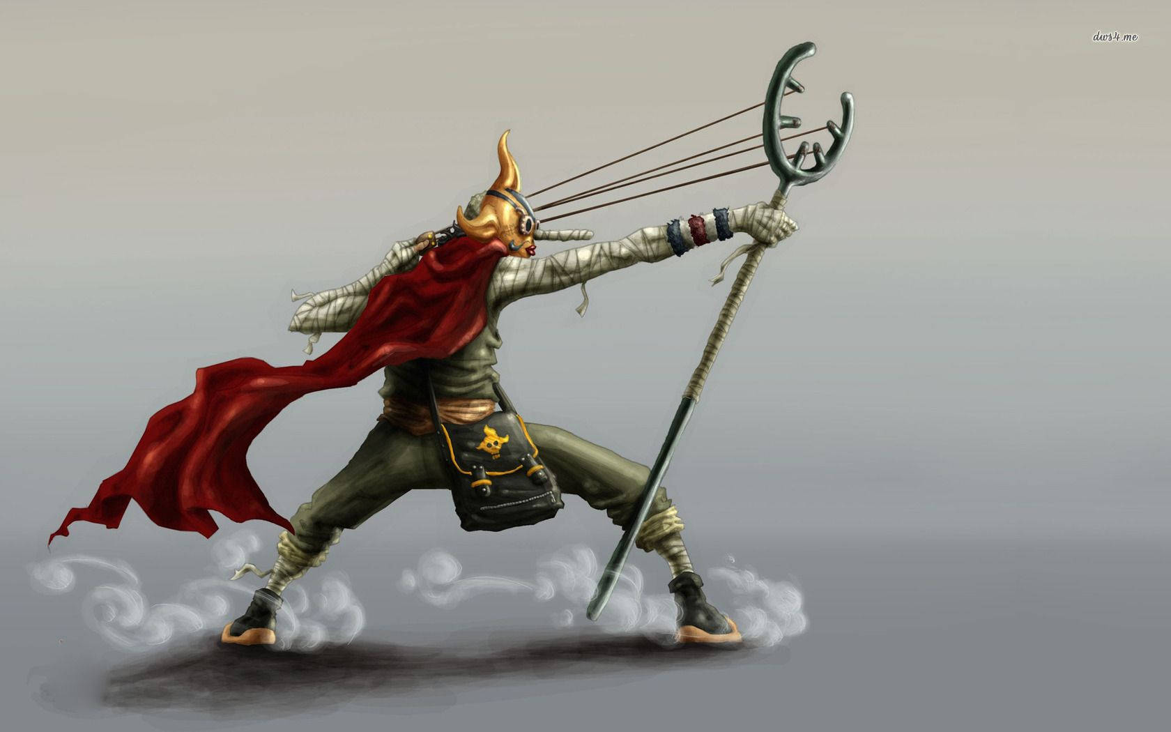 One Piece Usopp, red cape, horned helmet, HD Desktop Wallpaper