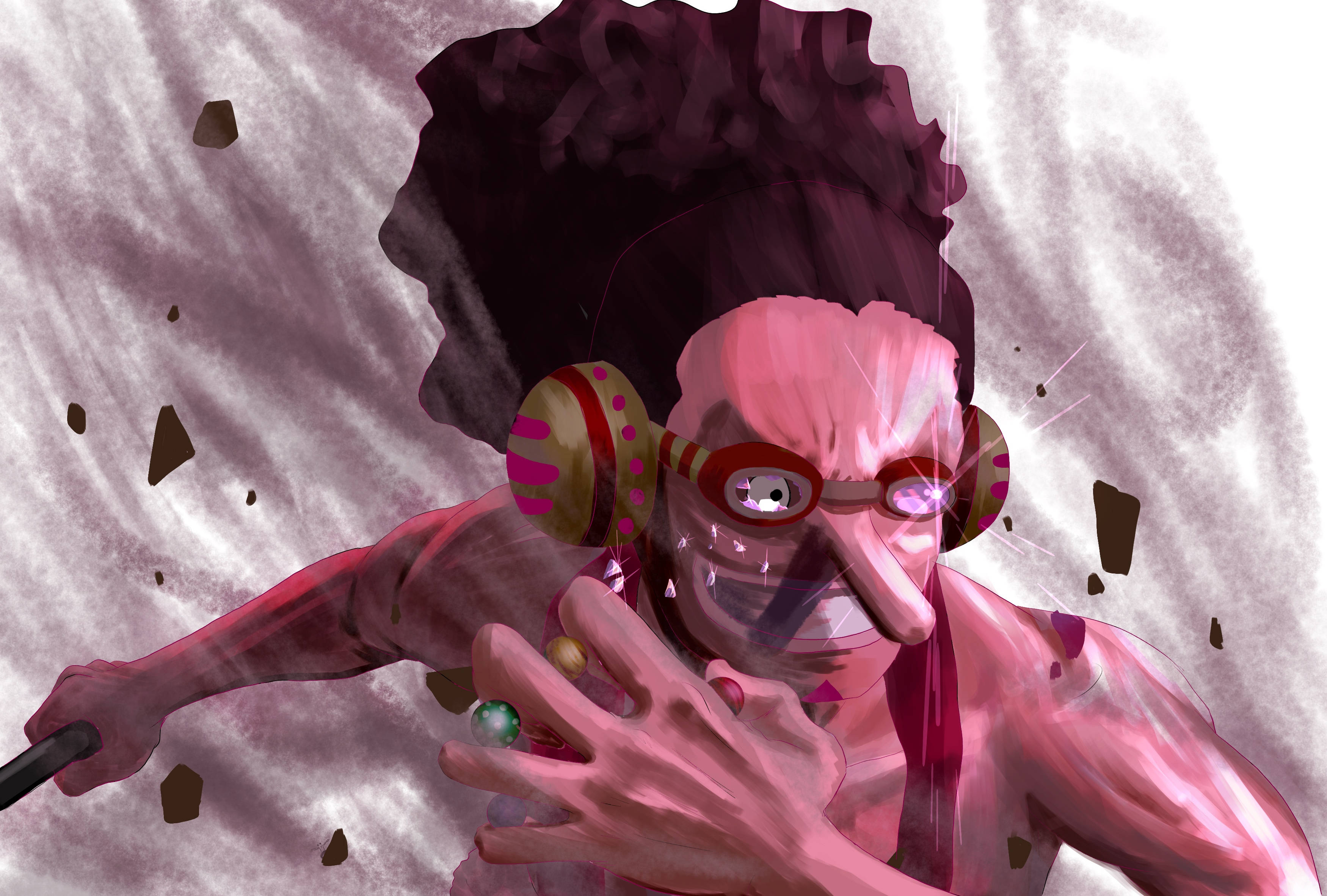 One Piece, Usopp, pink-skinned anime character, 2K Desktop Wallpaper