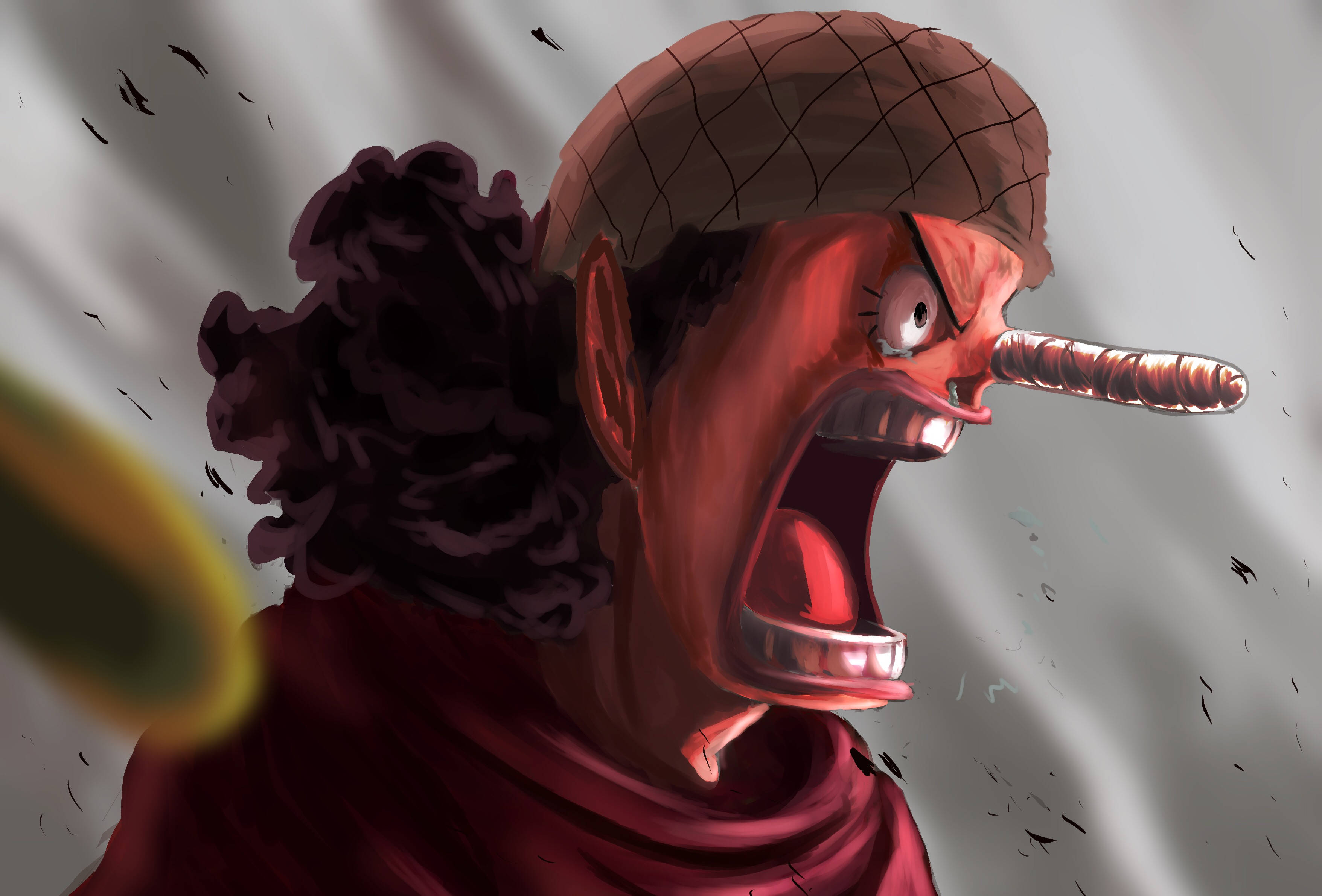One Piece, Usopp, scream, 2K Desktop Wallpaper