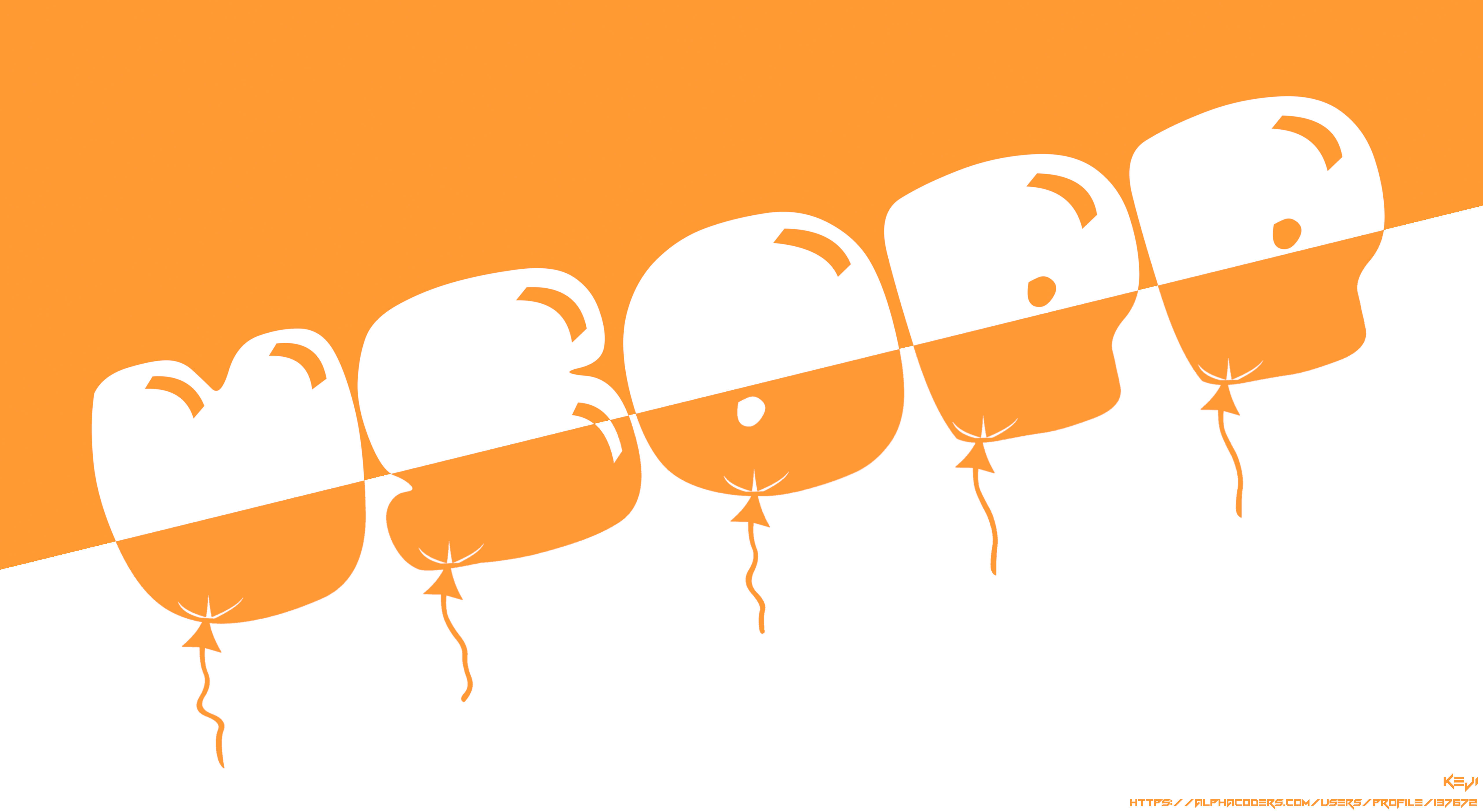 One Piece Usopp, balloon art, white balloons, 5K Desktop Wallpaper
