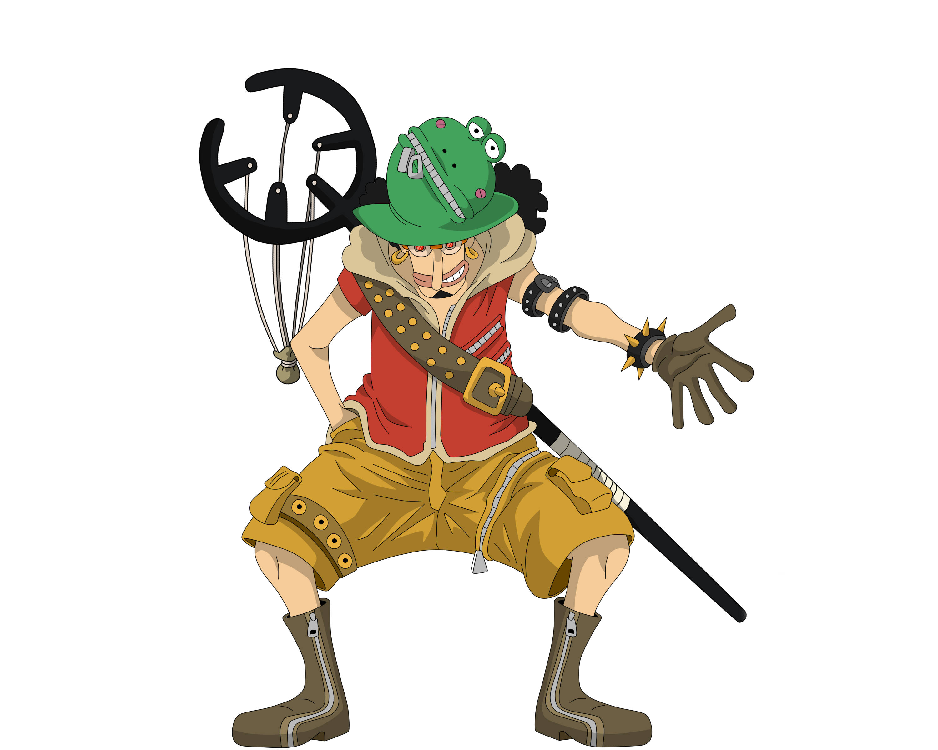 One Piece, Usopp, frog hat, 2K Desktop Wallpaper