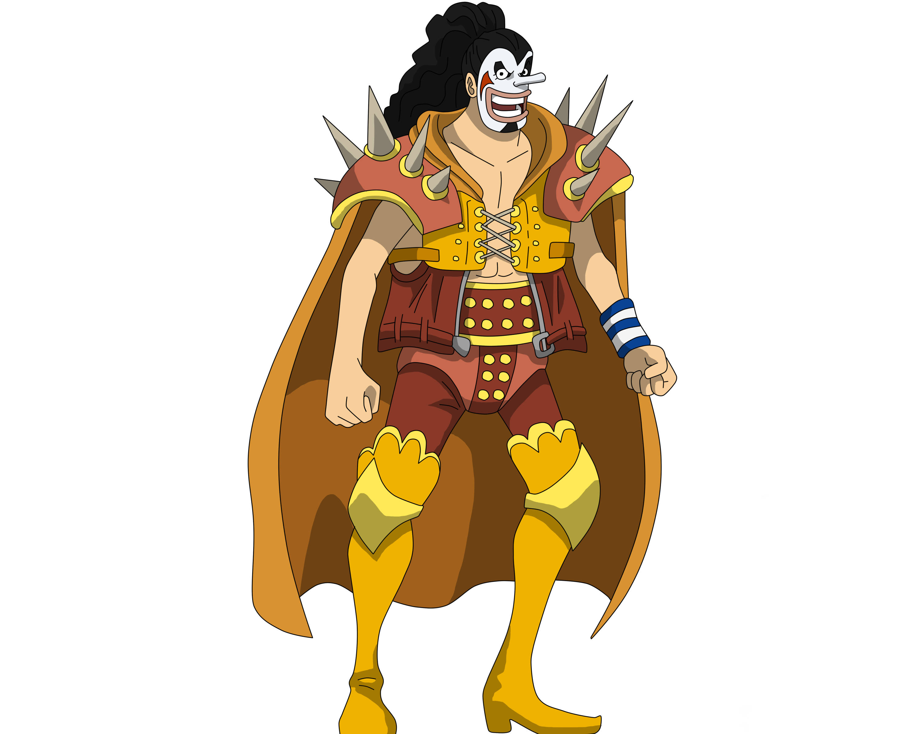 One Piece Usopp, clown mask, spiked armor, 2K Desktop Wallpaper