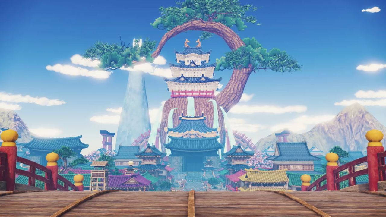 One Piece Wano, village, giant tree, HD Desktop Wallpaper