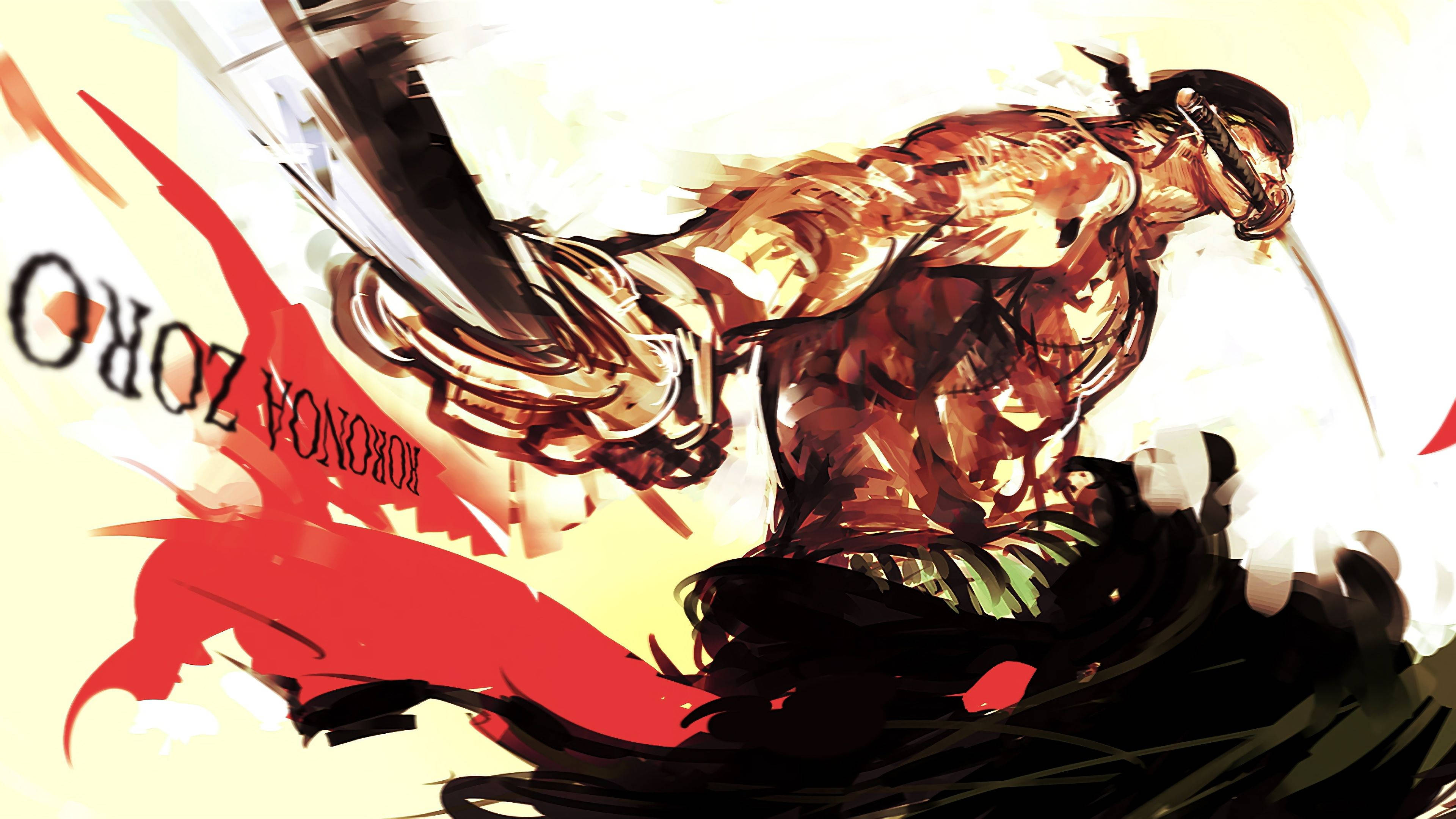 One Piece Zoro, 4K, painted art, 4K Desktop Wallpaper