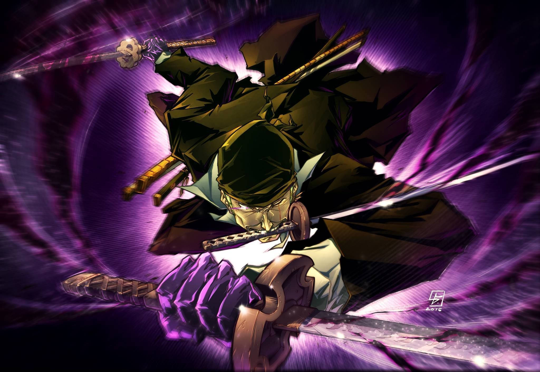 One Piece Zoro 4K, Zoro, purple, Full HD Desktop Wallpaper