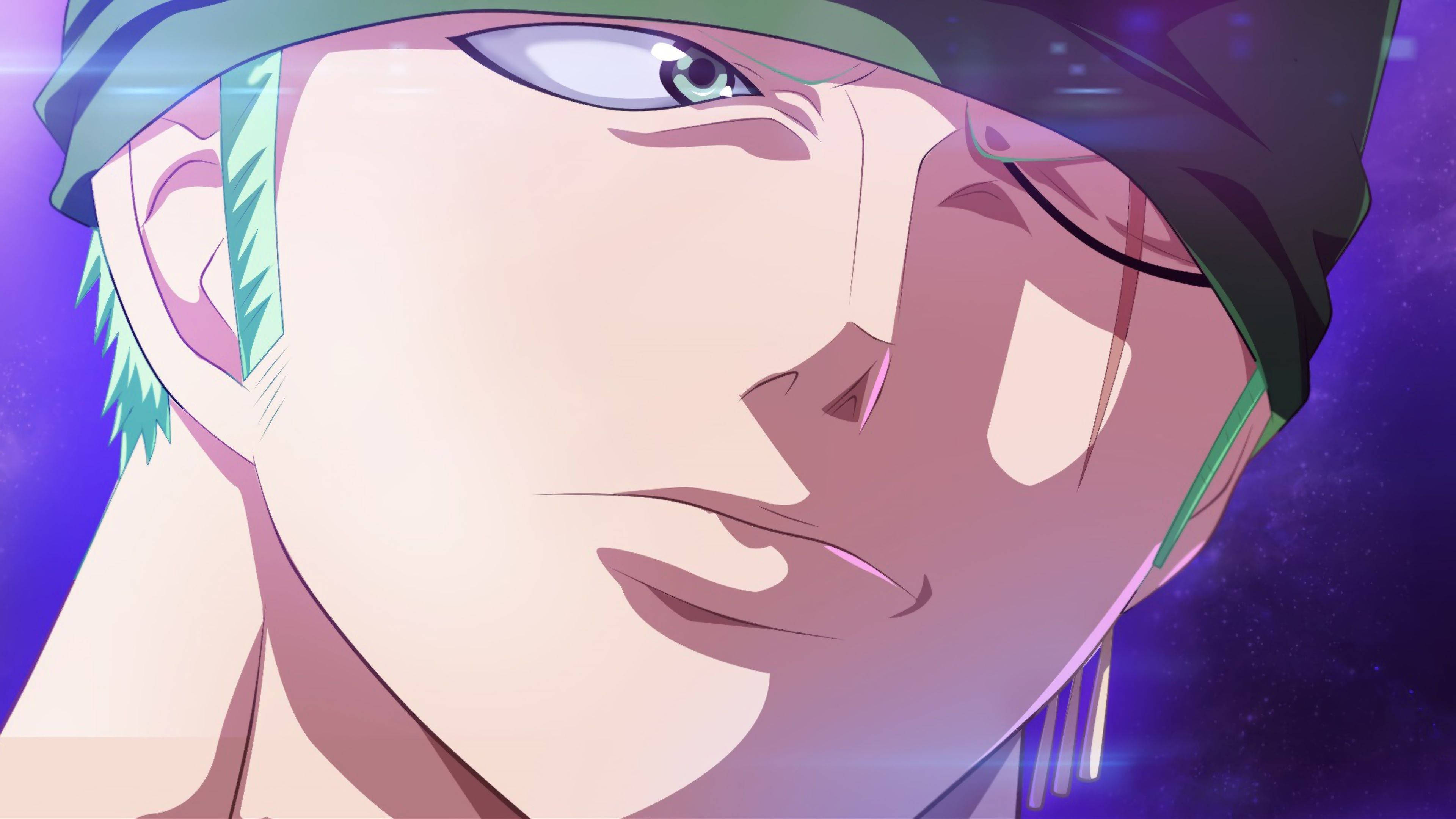 One Piece Zoro, green hair, cap, 4K Desktop Wallpaper