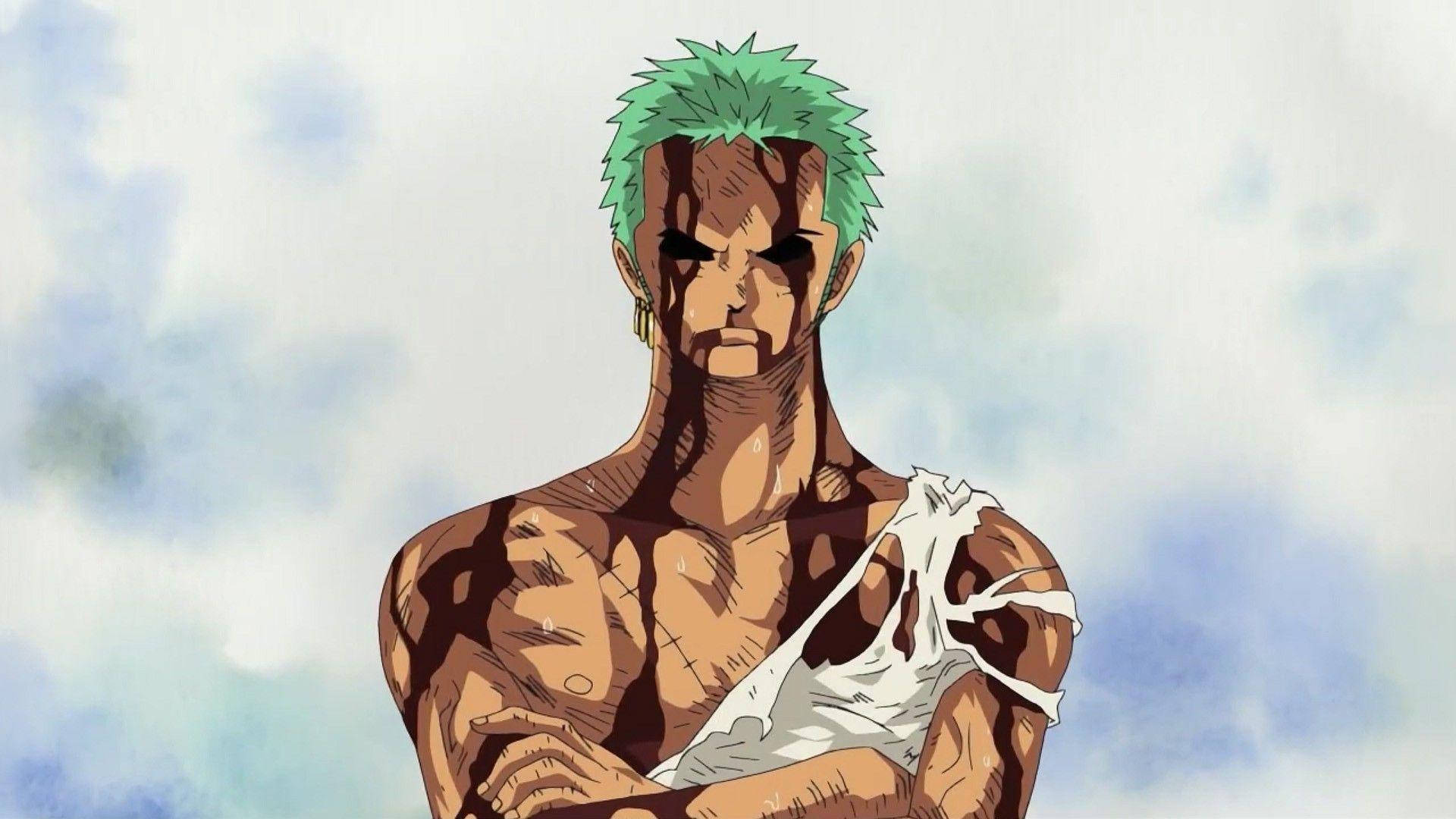 One Piece Zoro, 4K, green spiky hair, Full HD Desktop Wallpaper