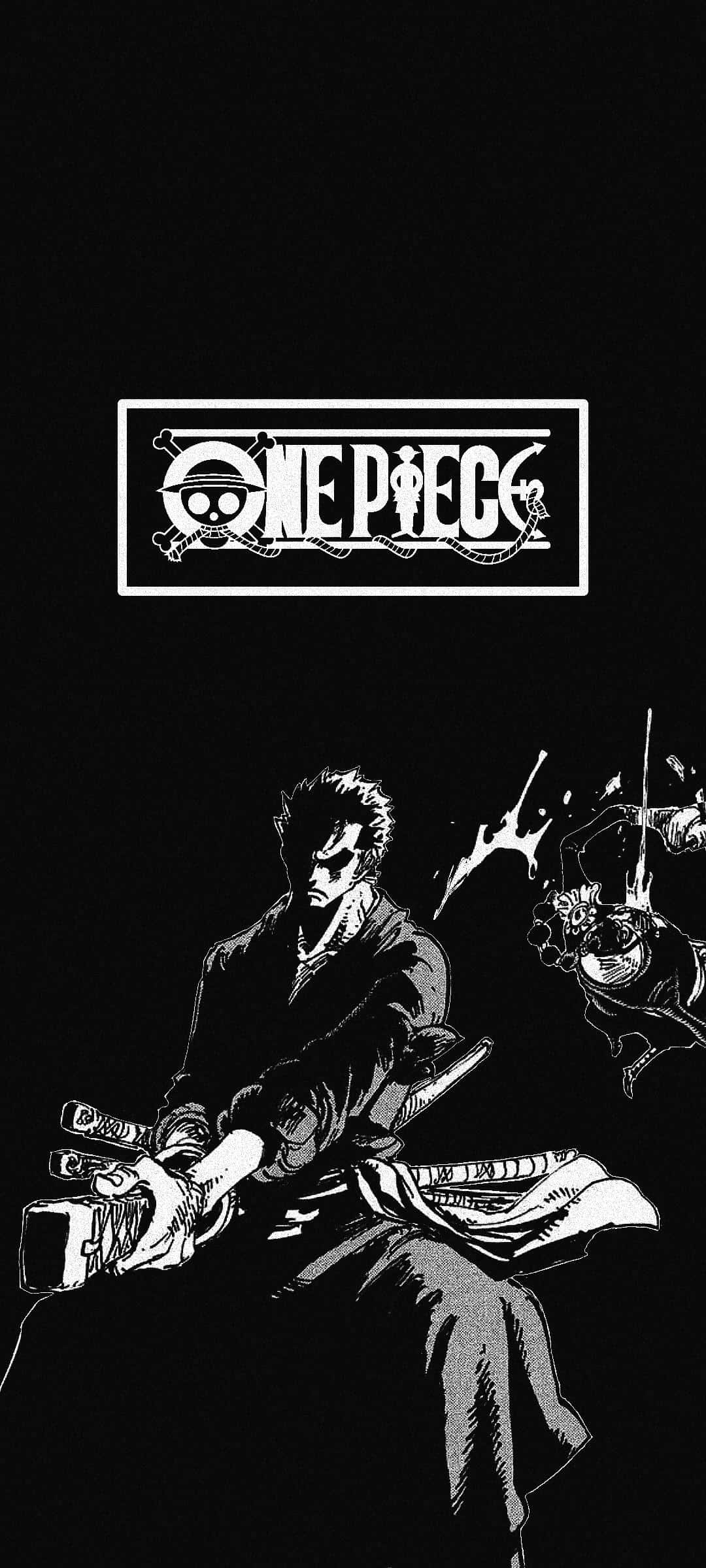 One Piece Zoro, black and white, swordsman, Full HD Phone Wallpaper
