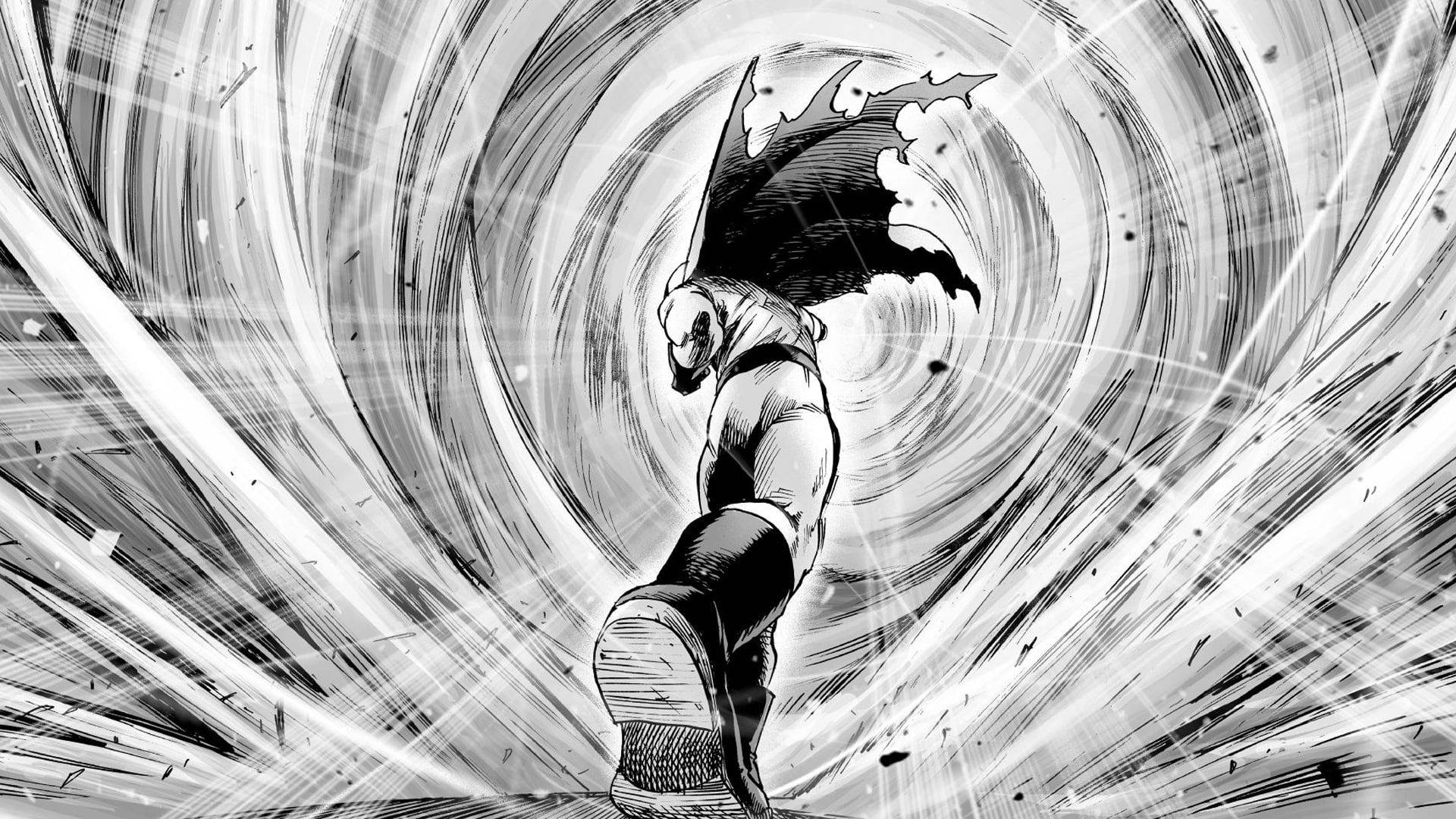 One Punch Man, manga panel, black and white, Full HD Desktop Wallpaper
