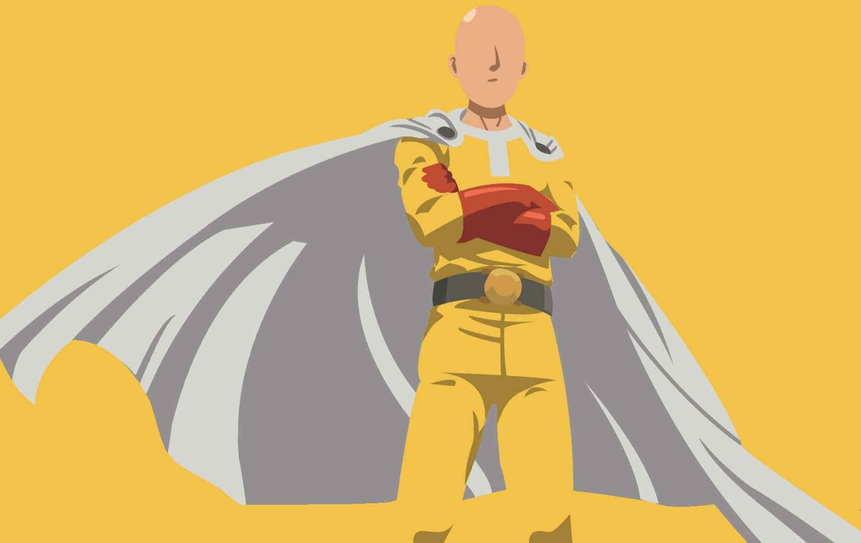 One Punch Man, minimalist, bald superhero, HD Desktop Wallpaper