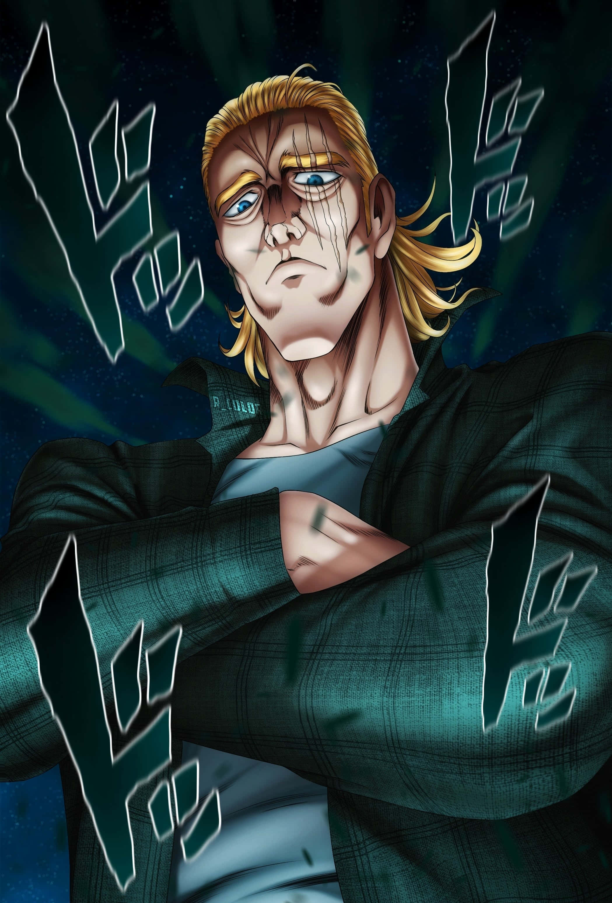One Punch Man King, blonde hair, blue eyes, 2K Phone Wallpaper