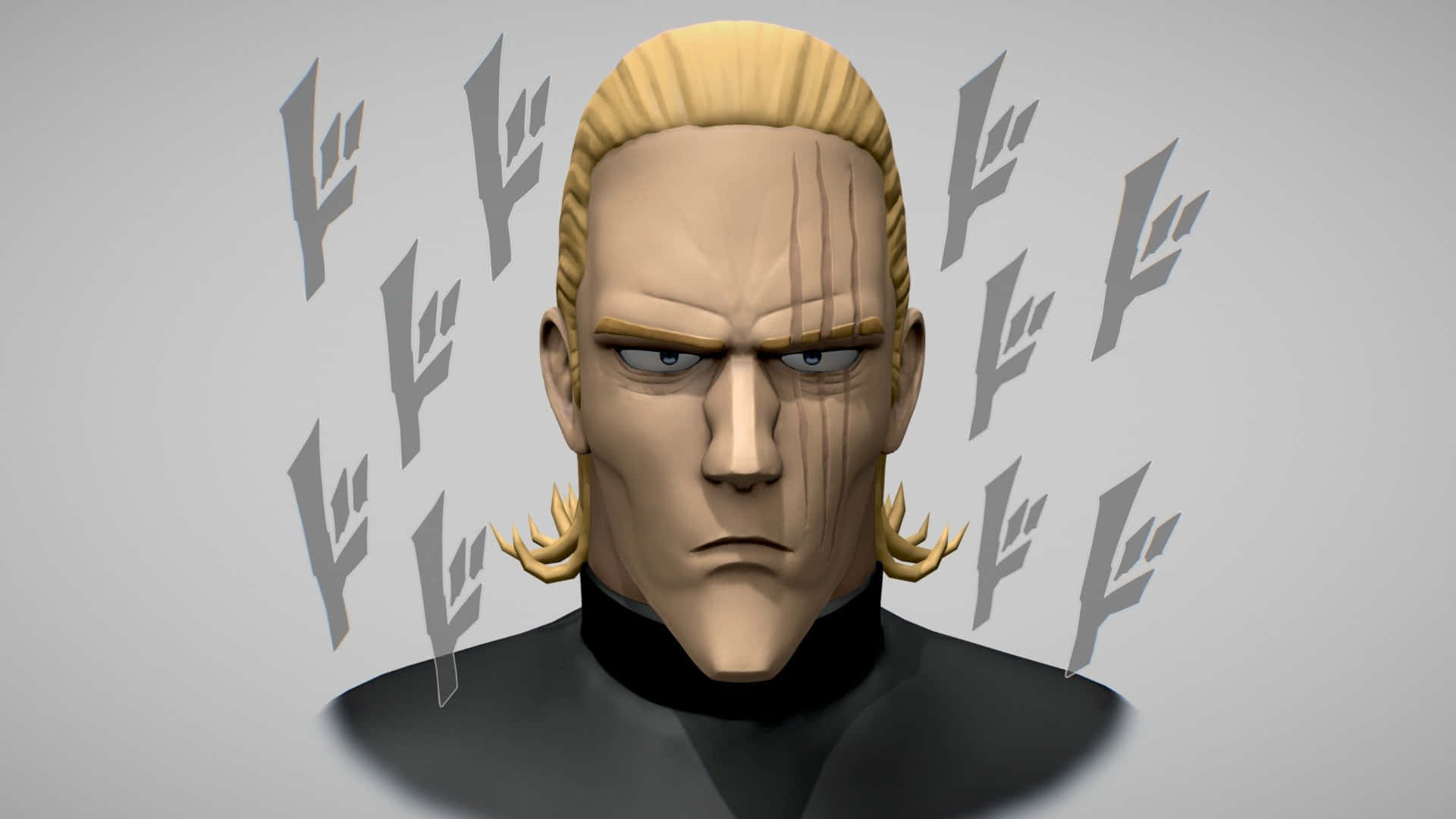 One Punch Man King, blonde hair, scarred face, Full HD Desktop Wallpaper