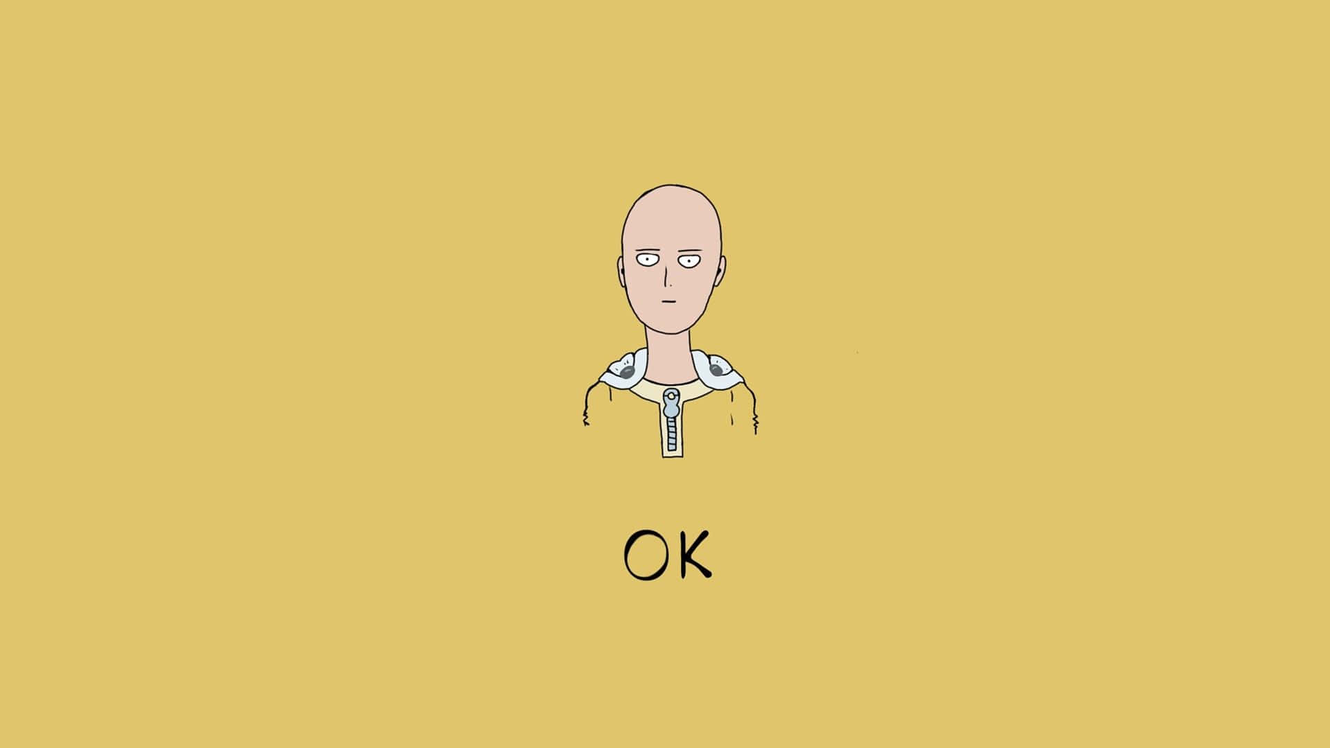 One Punch Man, minimalist, bald head, Full HD Desktop Wallpaper