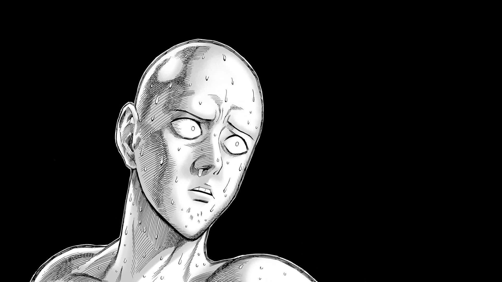 One Punch Man, minimalist, bald anime character, Full HD Desktop Wallpaper