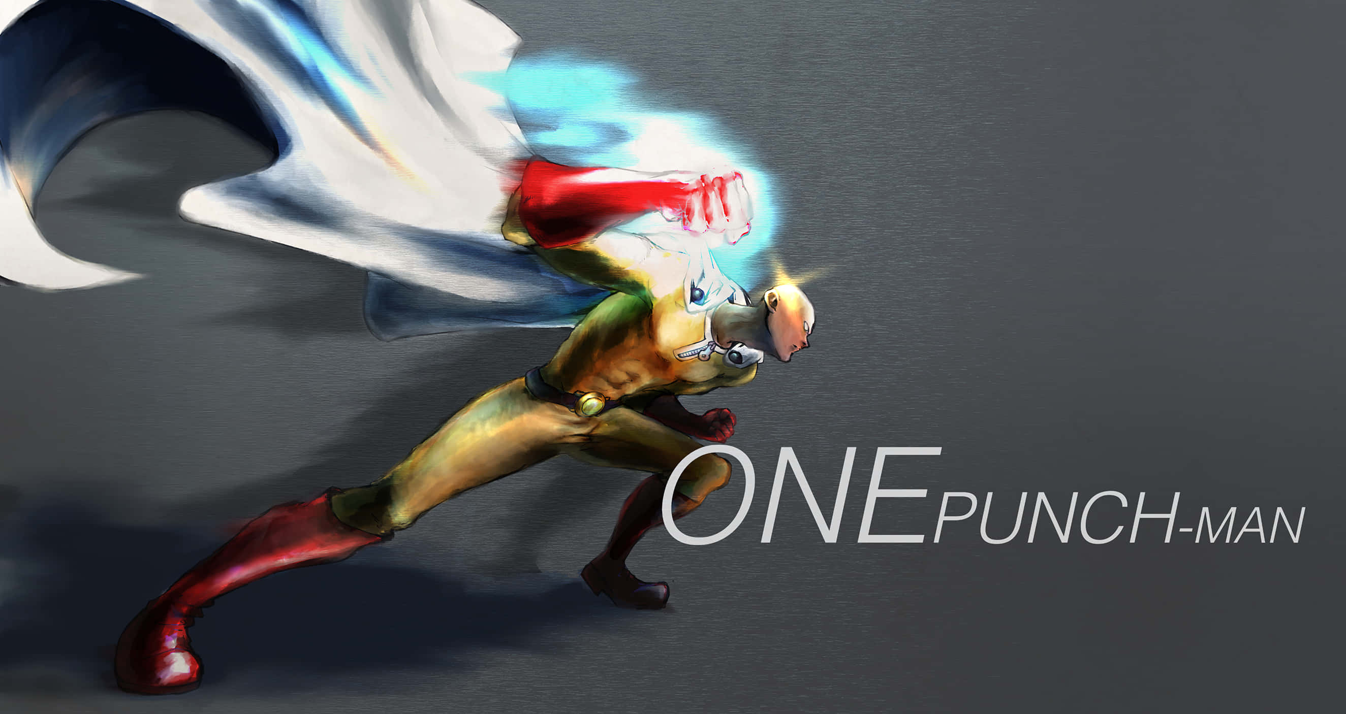 One Punch Man, yellow suit, white cape, 2K Desktop Wallpaper