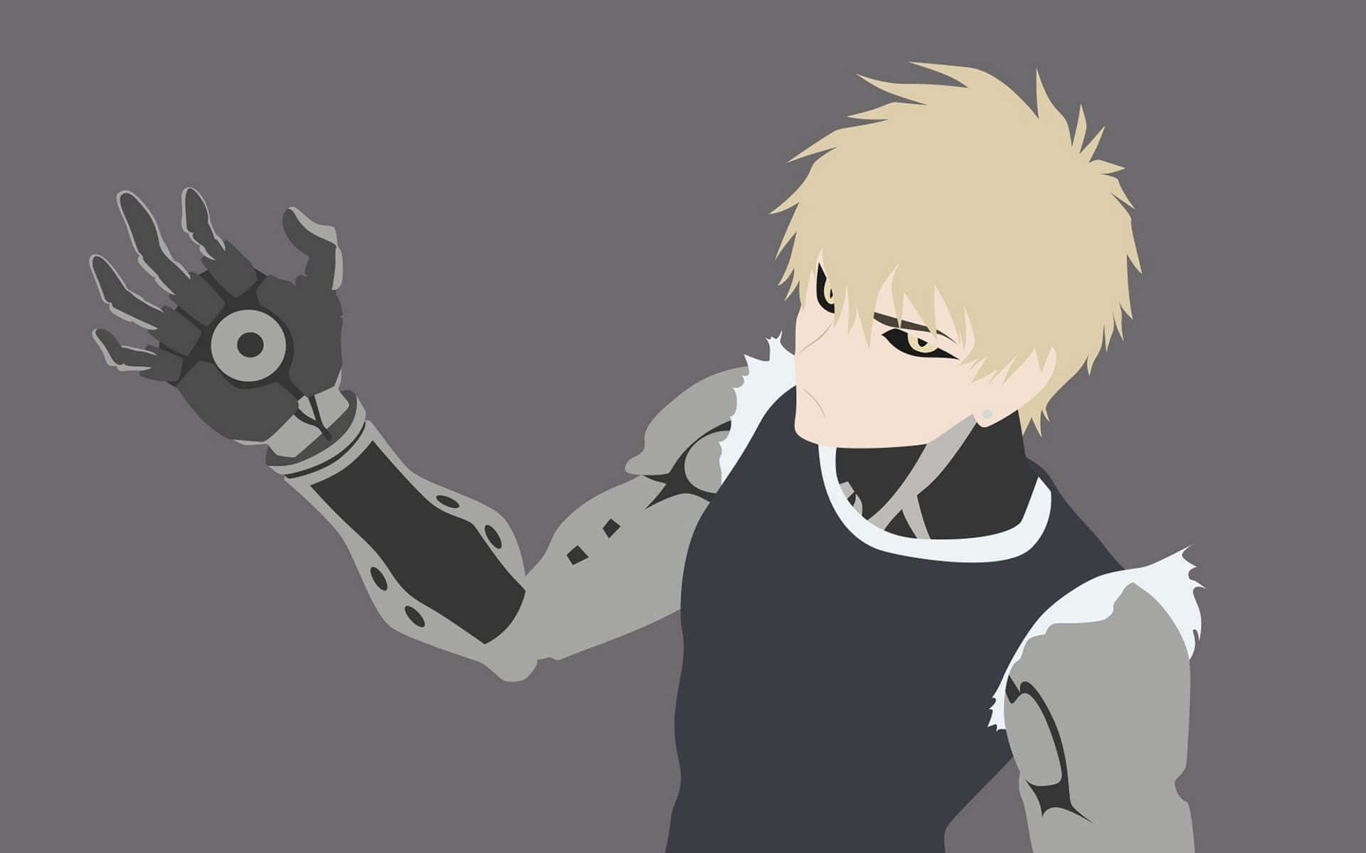 One Punch Man, minimalist, spiky blonde hair, Full HD Desktop Wallpaper