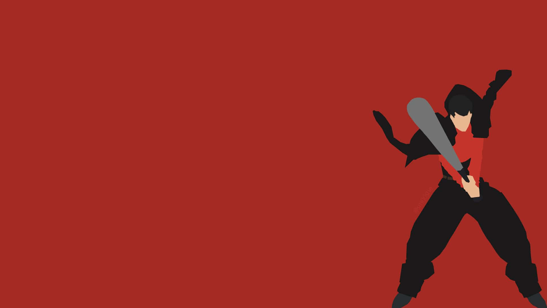 One Punch Man, minimalist, red and black, Full HD Desktop Wallpaper