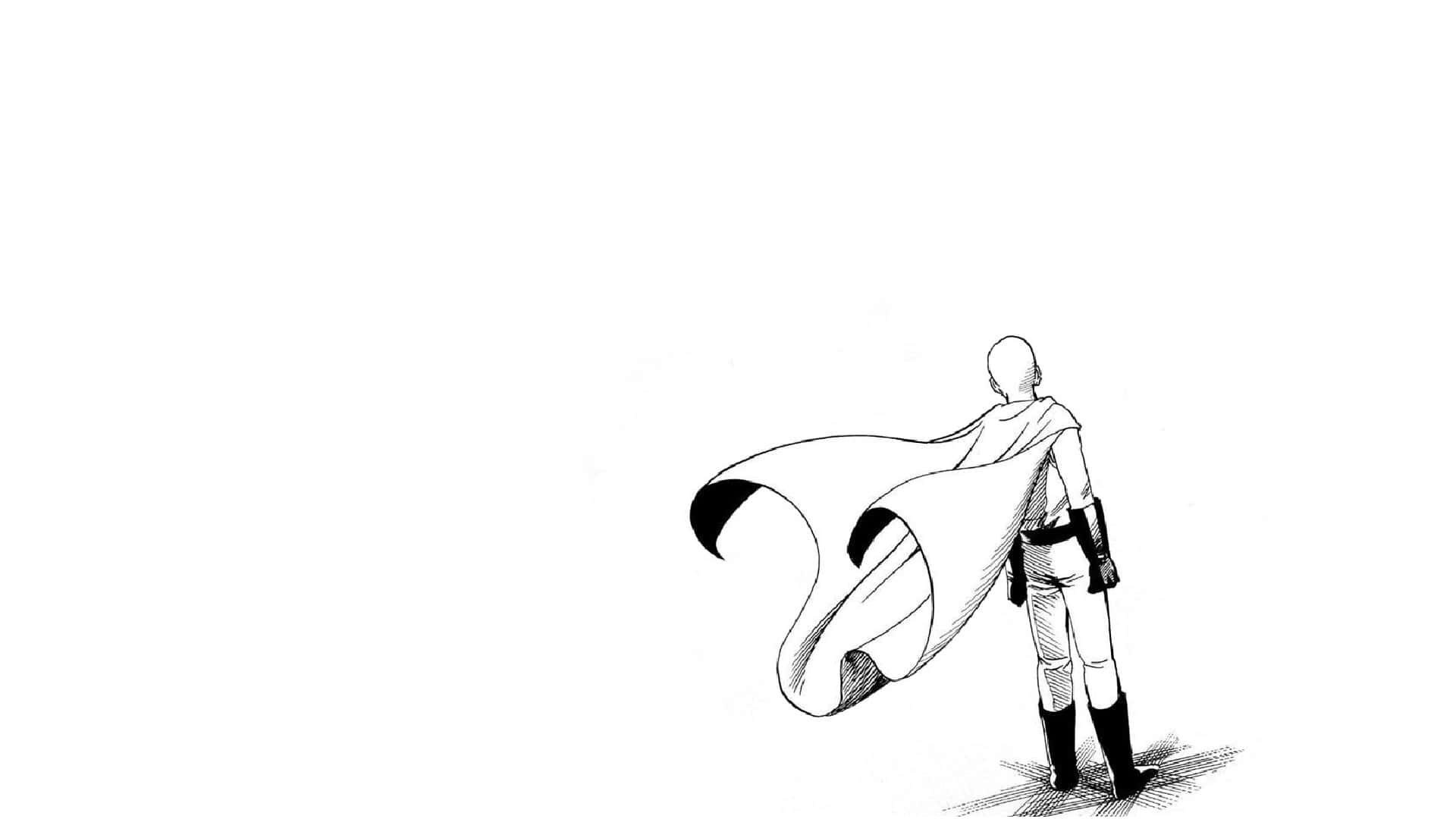 One Punch Man, bald anime hero, flowing cape, Full HD Desktop Wallpaper