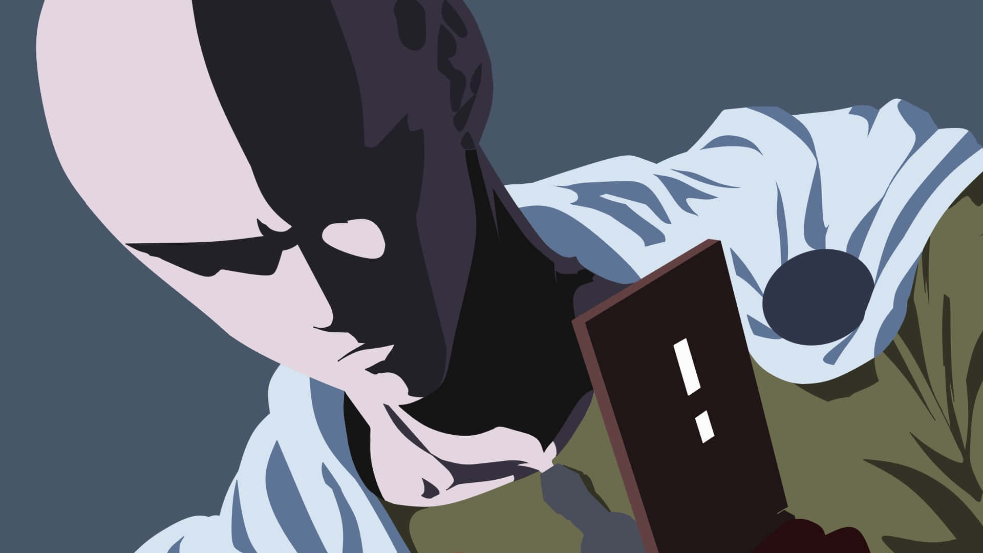 One Punch Man, minimalist, bald figure, Full HD Desktop Wallpaper