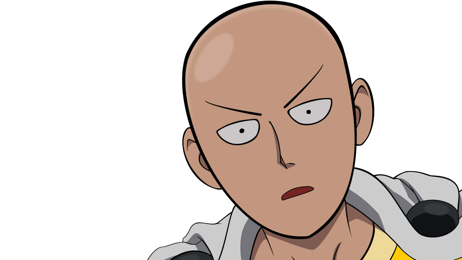 One Punch Man, minimalist, bald anime character, Full HD Desktop Wallpaper