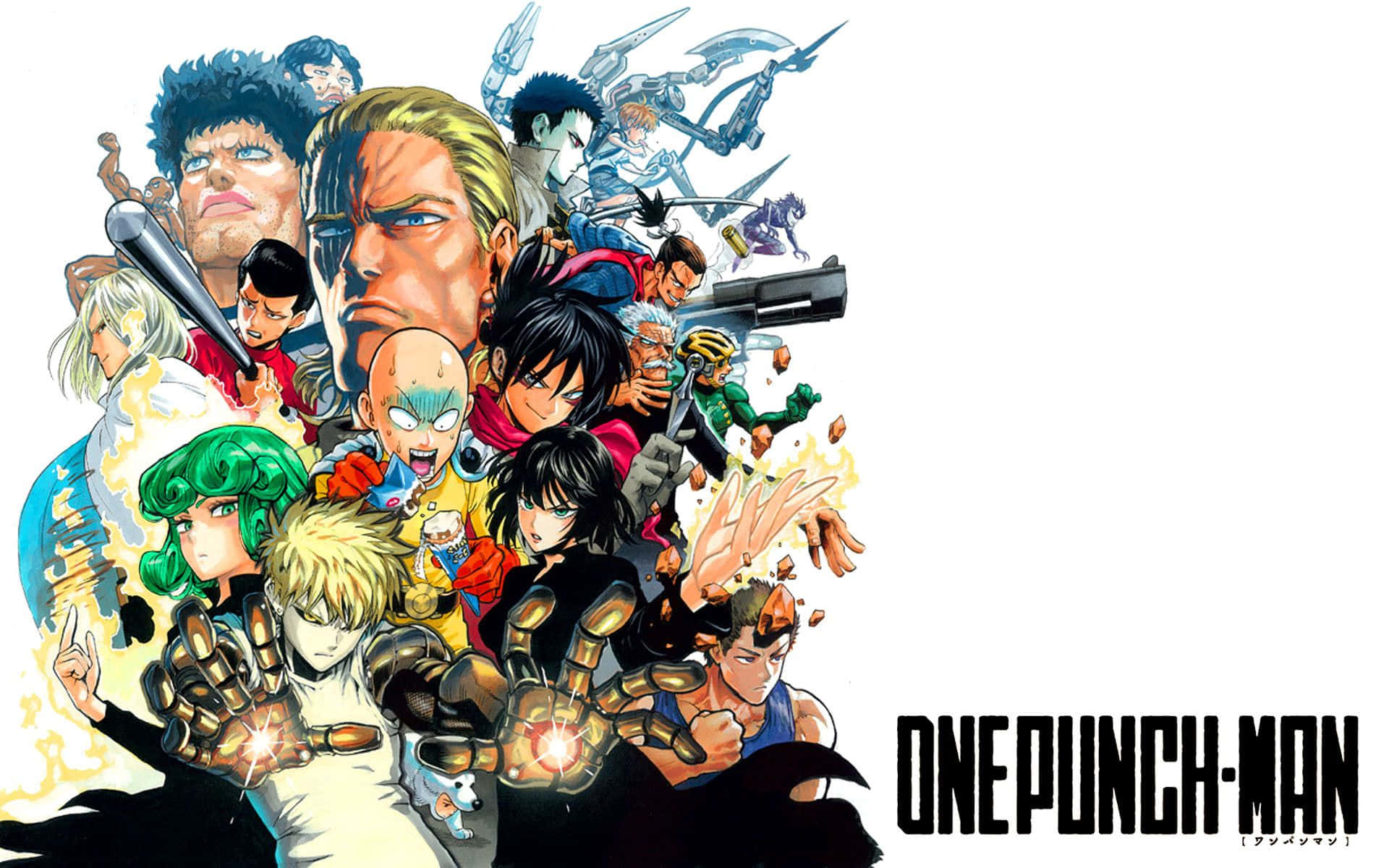One Punch Man Season 2, glowing fists, weapons, Full HD Desktop Wallpaper