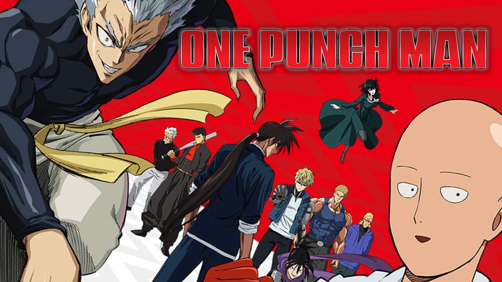 One Punch Man Season 2, dynamic anime characters, heroically posed, Full HD Desktop Wallpaper