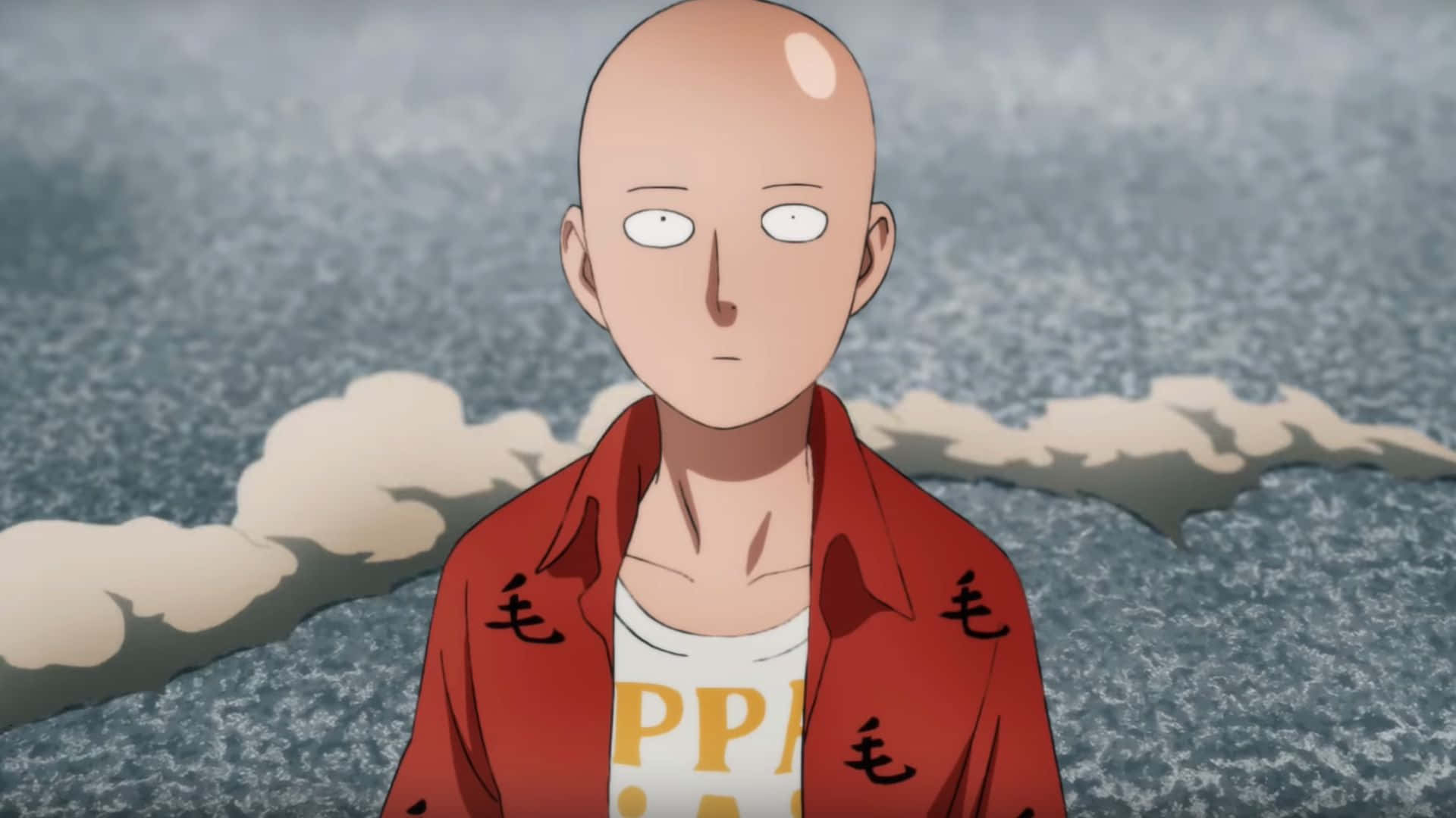 One Punch Man Season 2, bald anime character, red jacket, Full HD Desktop Wallpaper