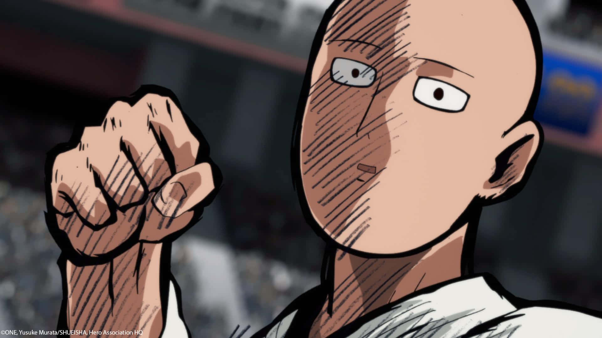 One Punch Man Season 2, bald anime hero, wide eyes, Full HD Desktop Wallpaper