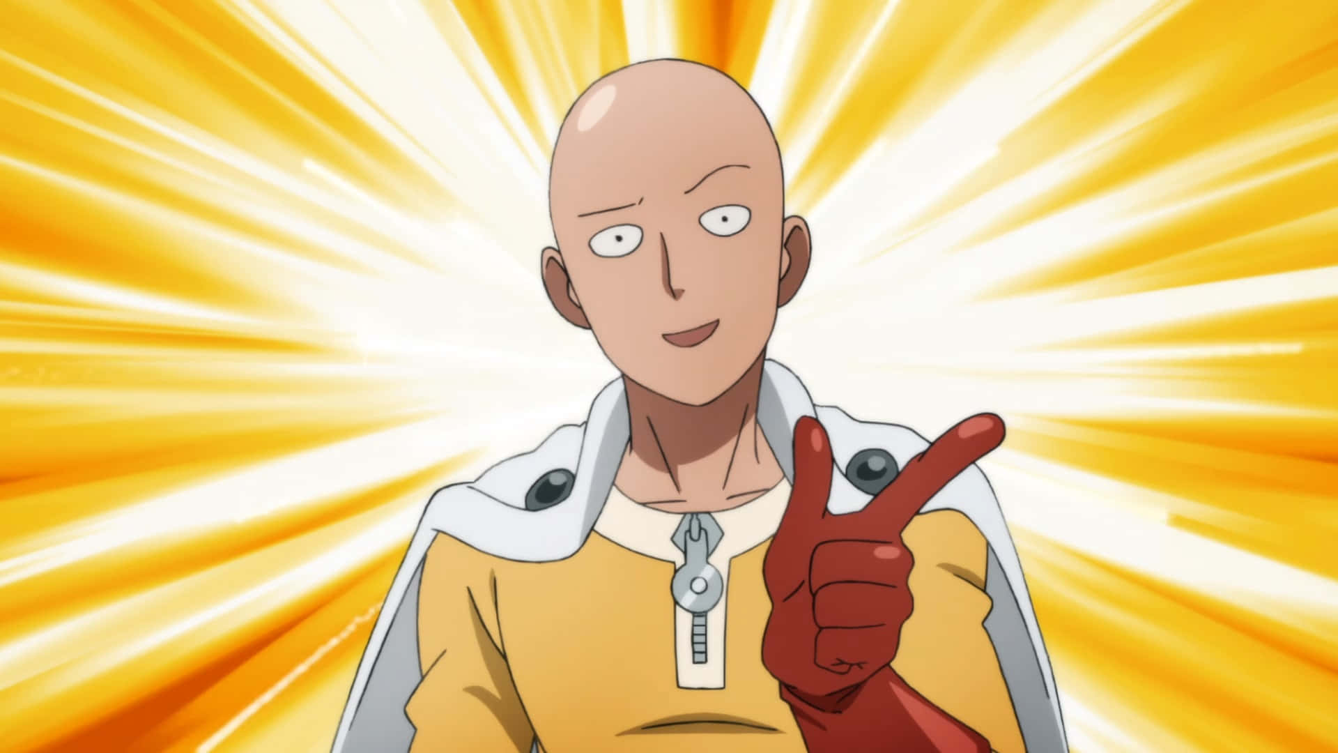One Punch Man Season 2, bald anime hero, yellow suit, Full HD Desktop Wallpaper