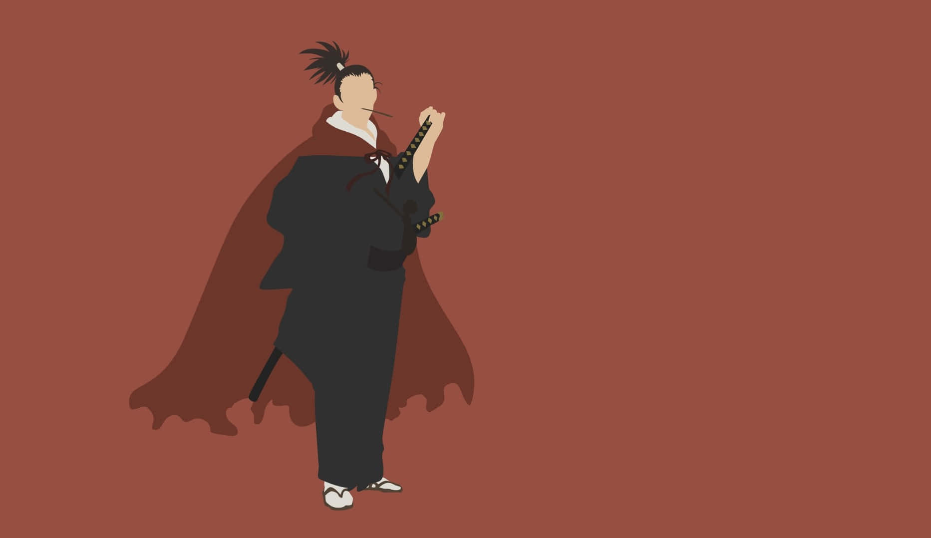 One Punch Man, minimalist style, black robe, HD Desktop Wallpaper