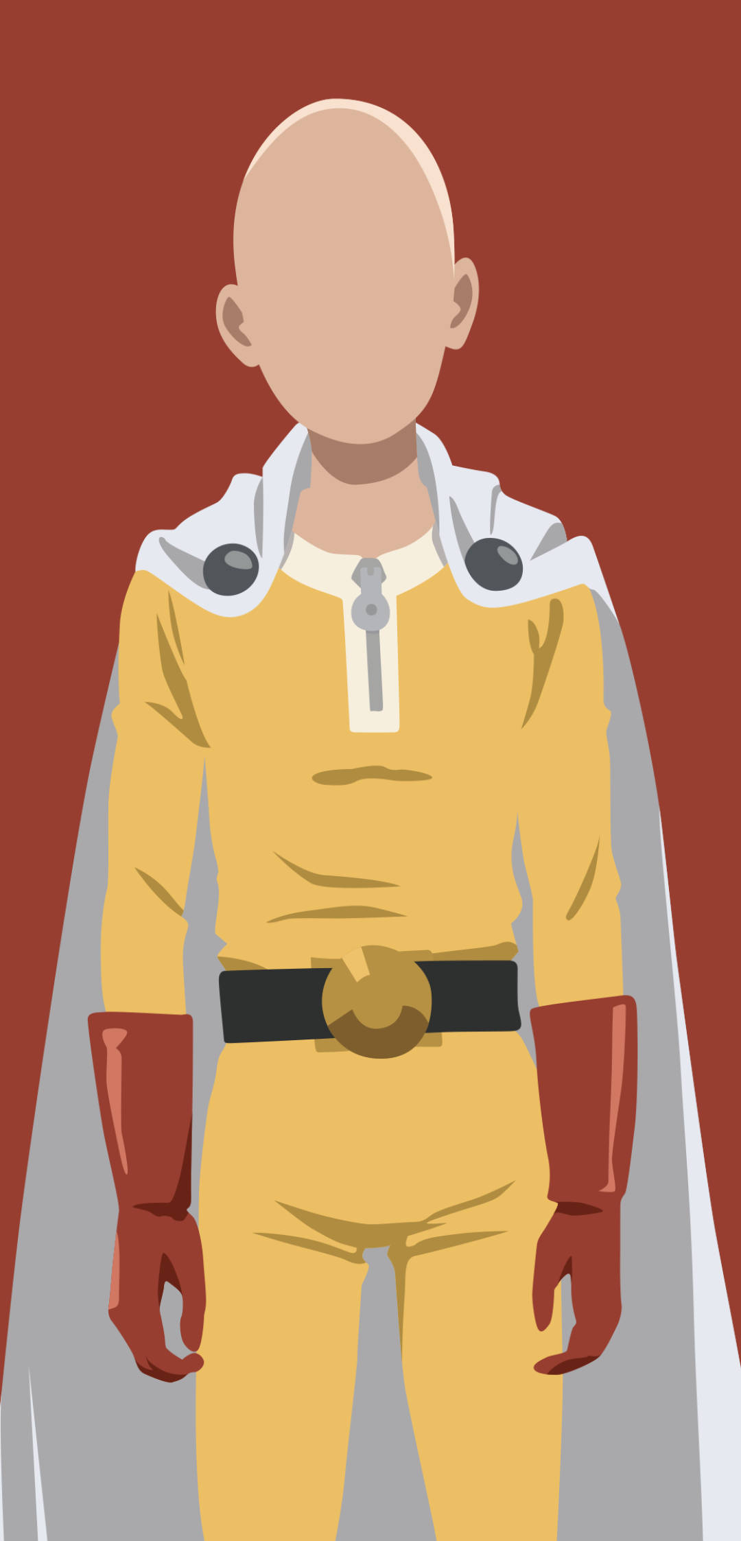 One Punch Man, bald anime hero, yellow suit, Full HD Phone Wallpaper