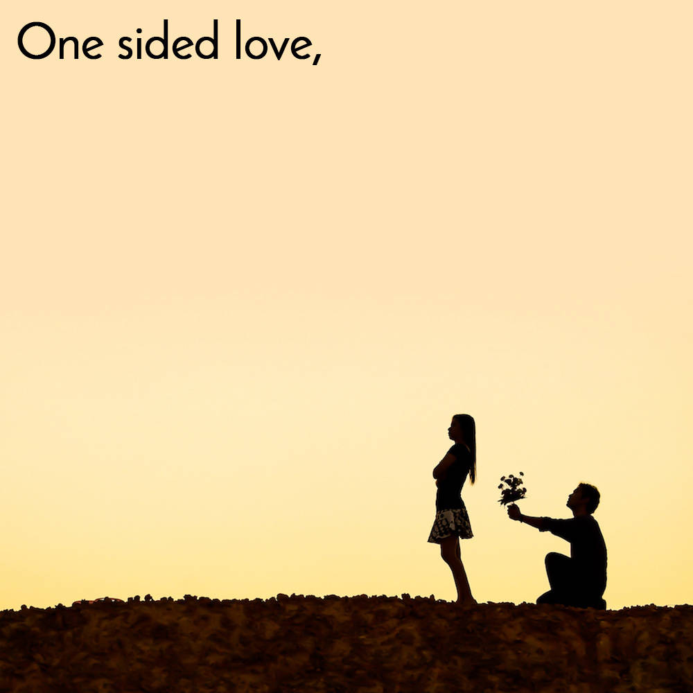 One Sided Love, silhouette, man kneeling, SD Desktop Wallpaper