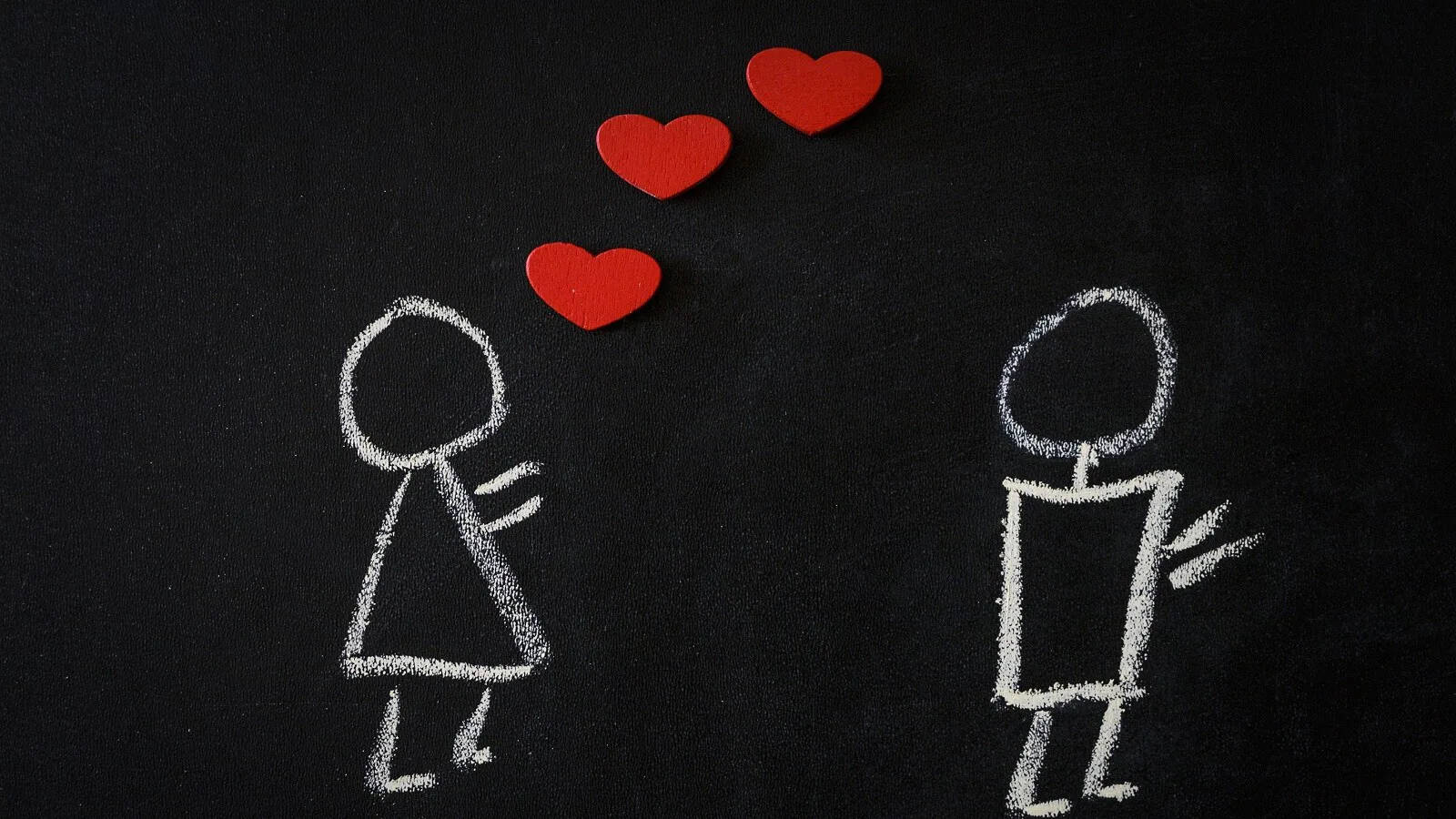 One Sided Love, chalk doodle, stick figures, HD Desktop Wallpaper