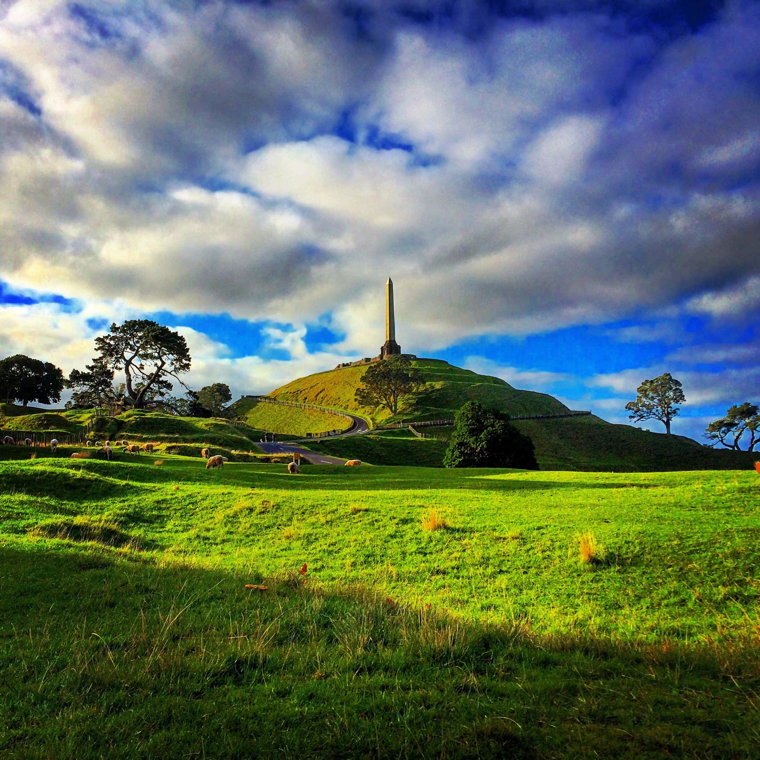 One Tree Hill Auckland, monument, obelisk, Full HD Desktop Wallpaper