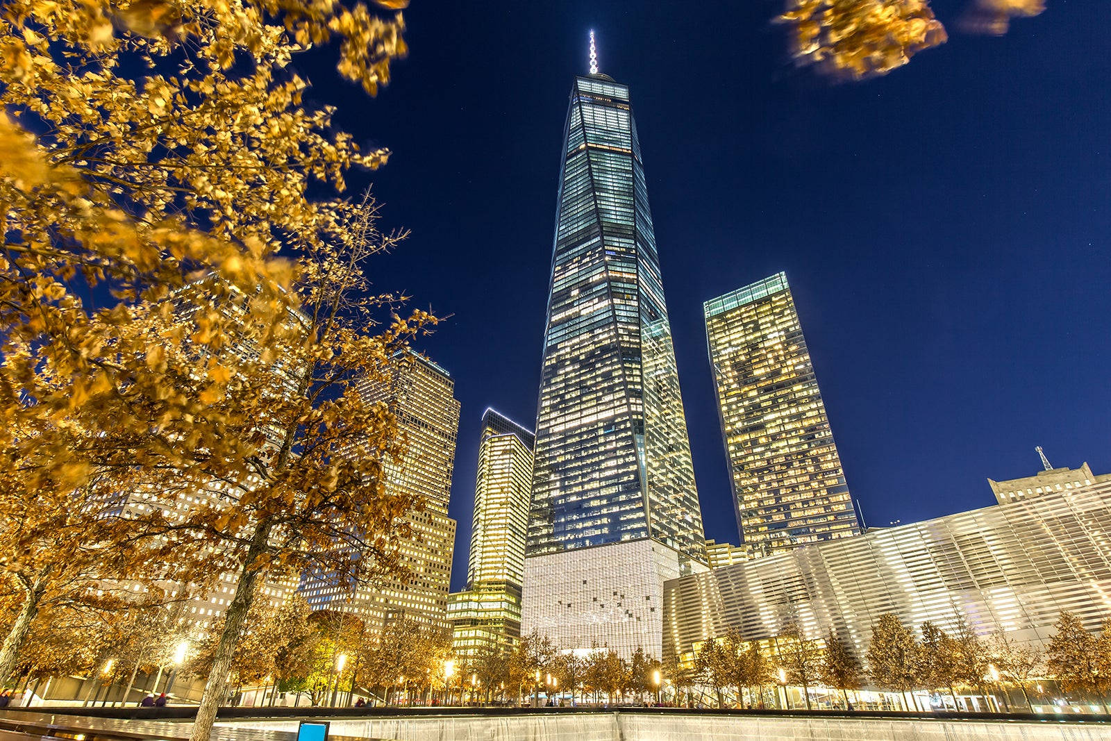 One World Trade Center, night, deep blue night sky, HD Desktop Wallpaper